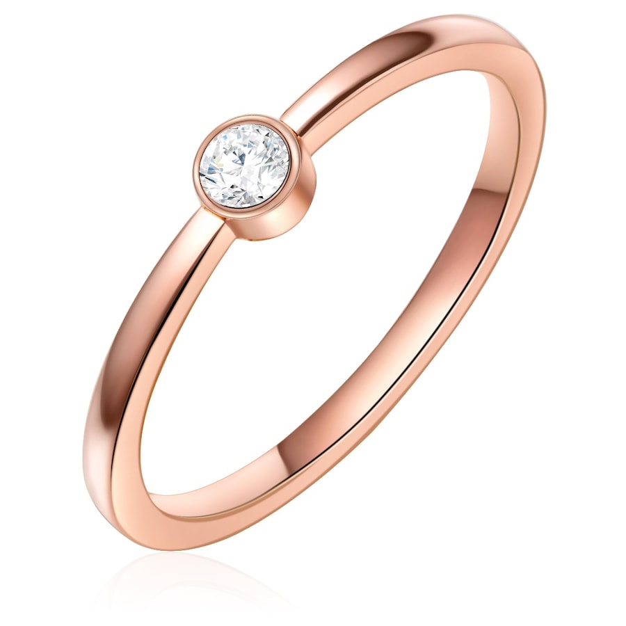 Eastside Ring Edelstahl Zirkonia in Roségold 54 Damen