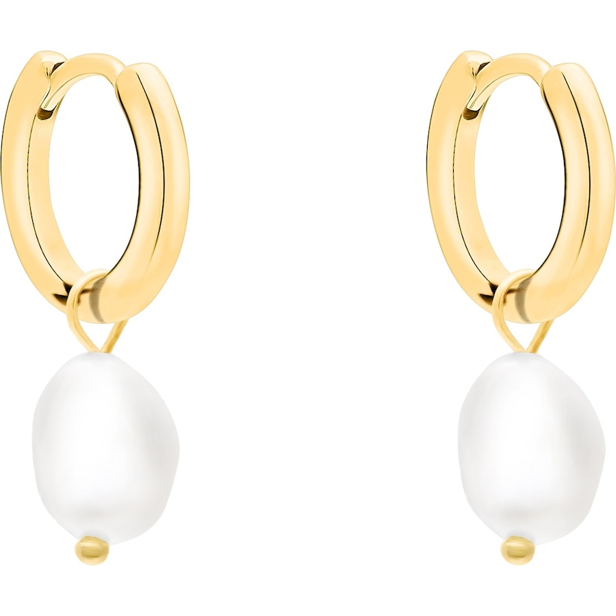 s.Oliver Creolen-Anhänger Edelstahl, Perle gold Damen