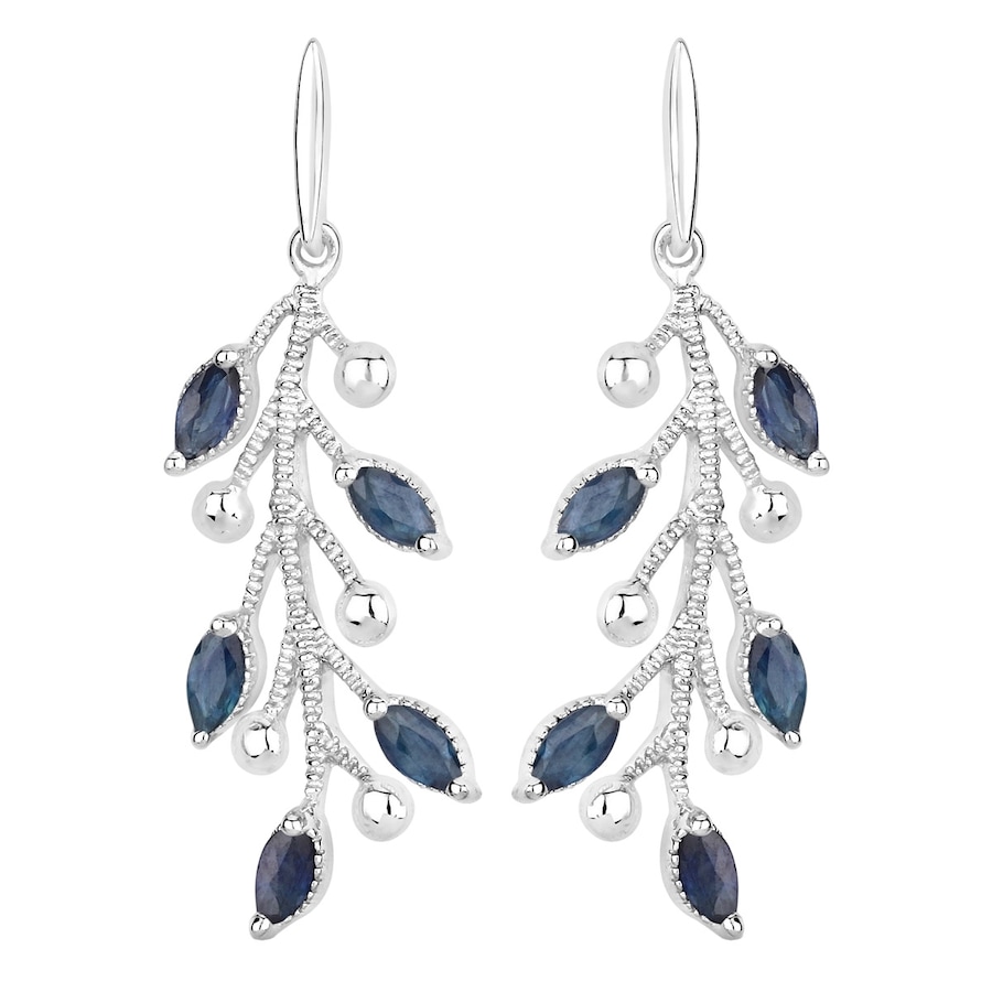 Rafaela Donata Ohrringe Floral Sterling Silber Saphir in Blue Damen