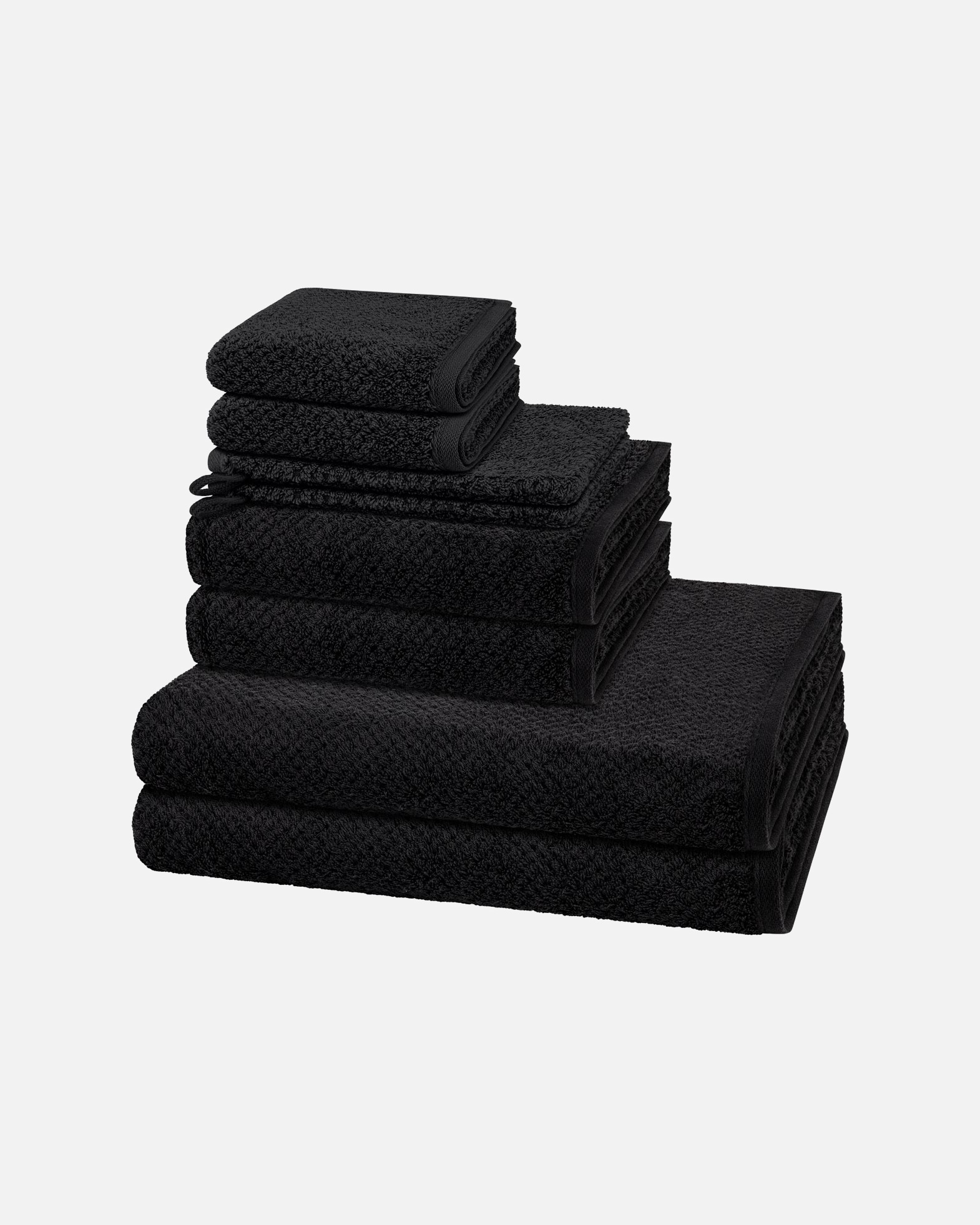 Handtuch für Unisex Cawö Handtuch-Set Pure (8-teilig) Basalt
