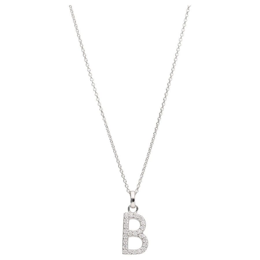 Smart Jewel Kette Buchstabe B mit Zirkonia Steine, Silber 925 Onesize Damen