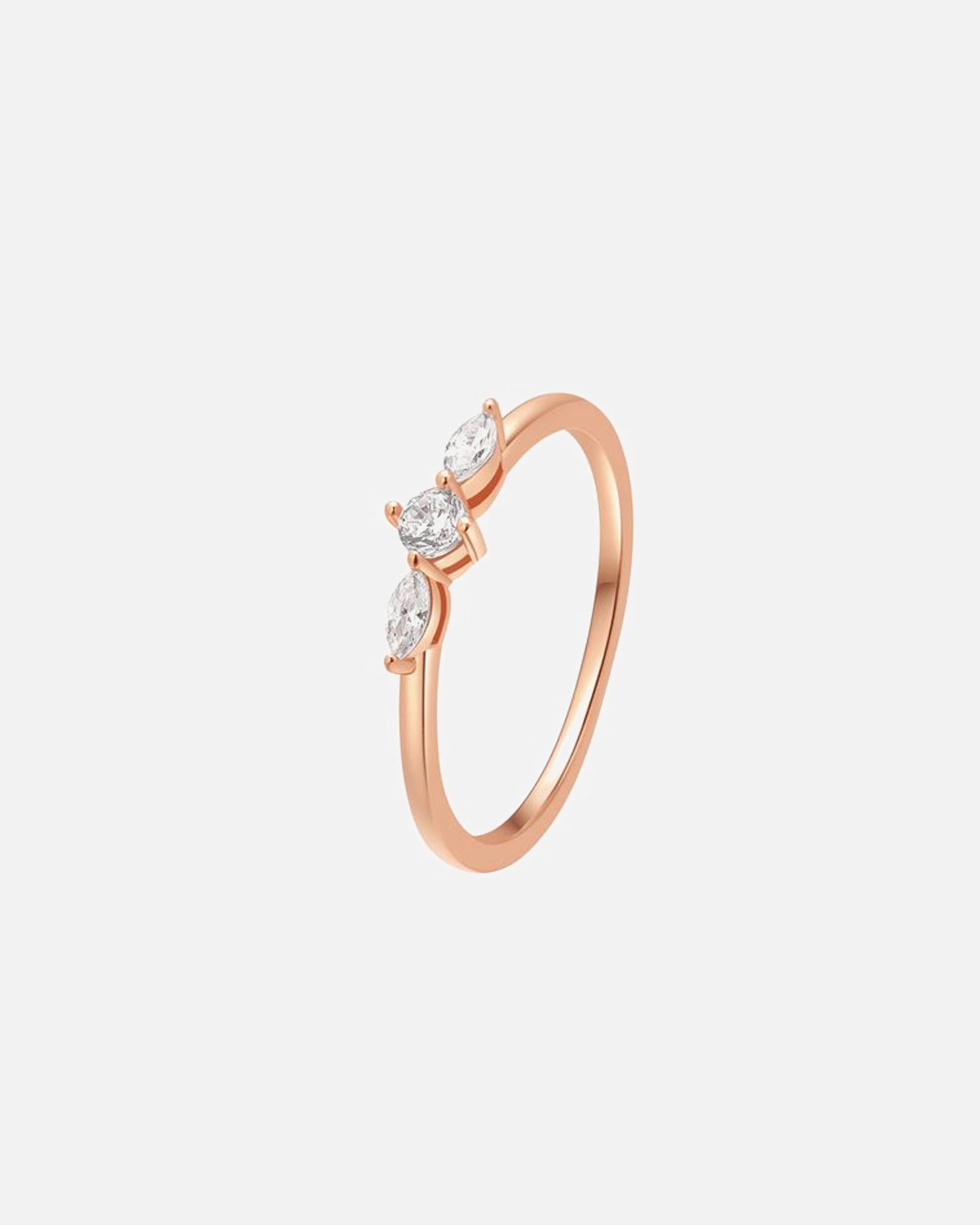 Ring für Weiblich Hey Happiness Default Brand Line Schmaler Nexus-Ring aus 925er Sterlingsilber rosevergoldet 52