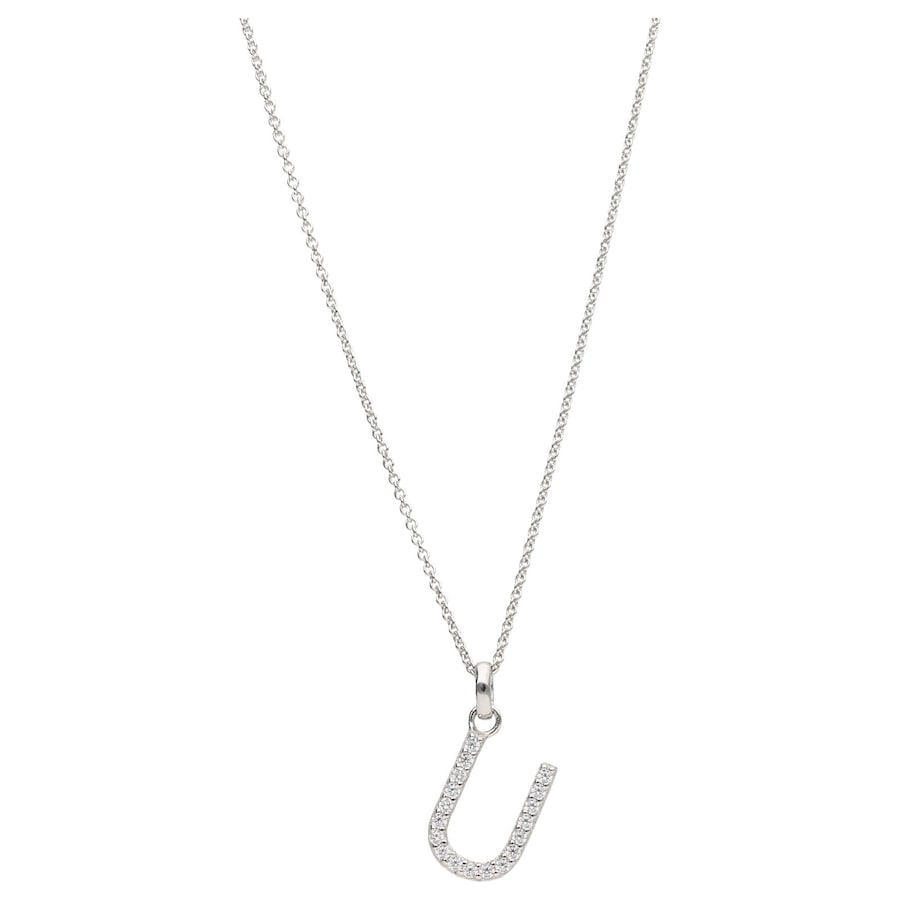 Smart Jewel Kette Buchstabe U mit Zirkonia Steine, Silber 925 45 cm Damen