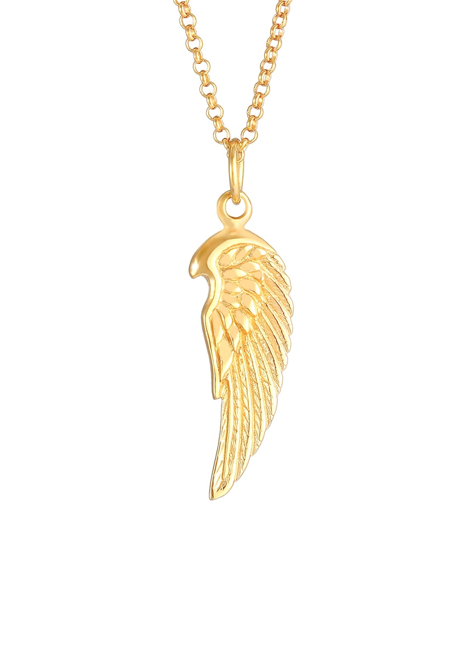 KUZZOI Flügel Oxid Rock Cool 925 Silber goldfarben Herren