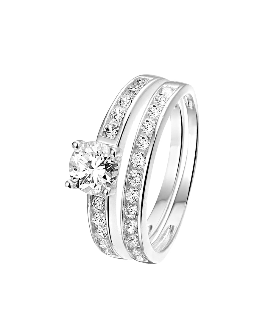 Lucardi Ringe 925 Silber - silbern 58mm Damen