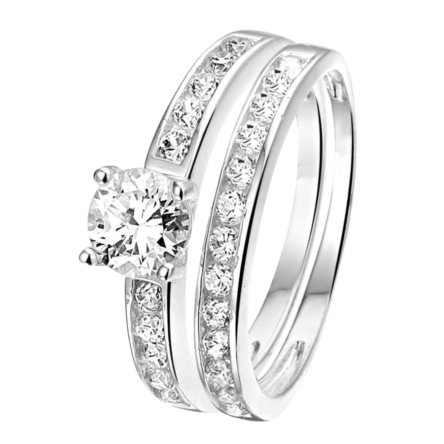 Lucardi Ringe 925 Silber - silbern 49mm Damen