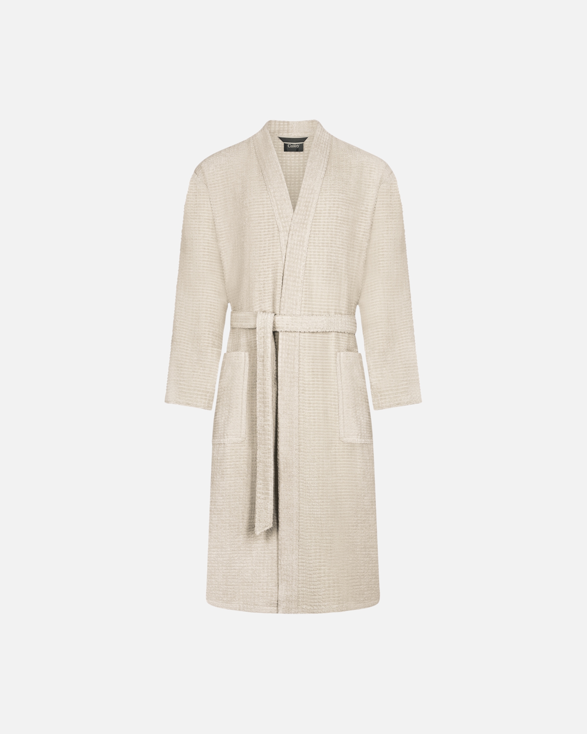 Bademantel für Unisex Cawö Cawö Bademäntel Herren Kimono PURE Elements 6526 travertin - 366 S