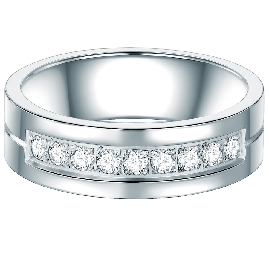 Trilani Ring Edelstahl Zirkonia in Silber 56 Damen