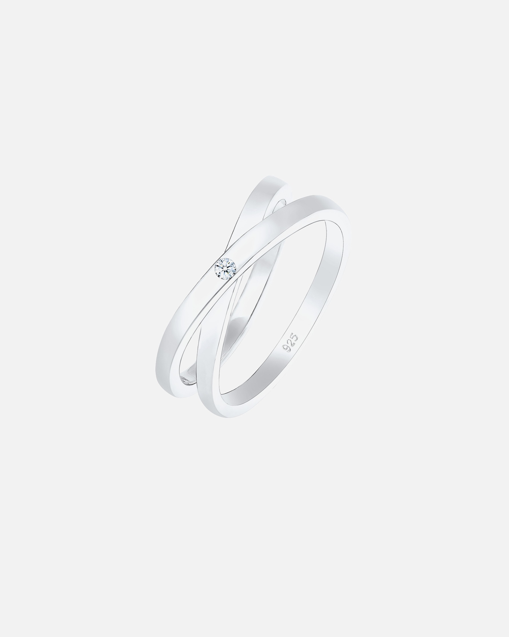 Ring für Weiblich Elli DIAMONDS Wickelring Cross Diamant (0.015 ct.) 925 Silber 54