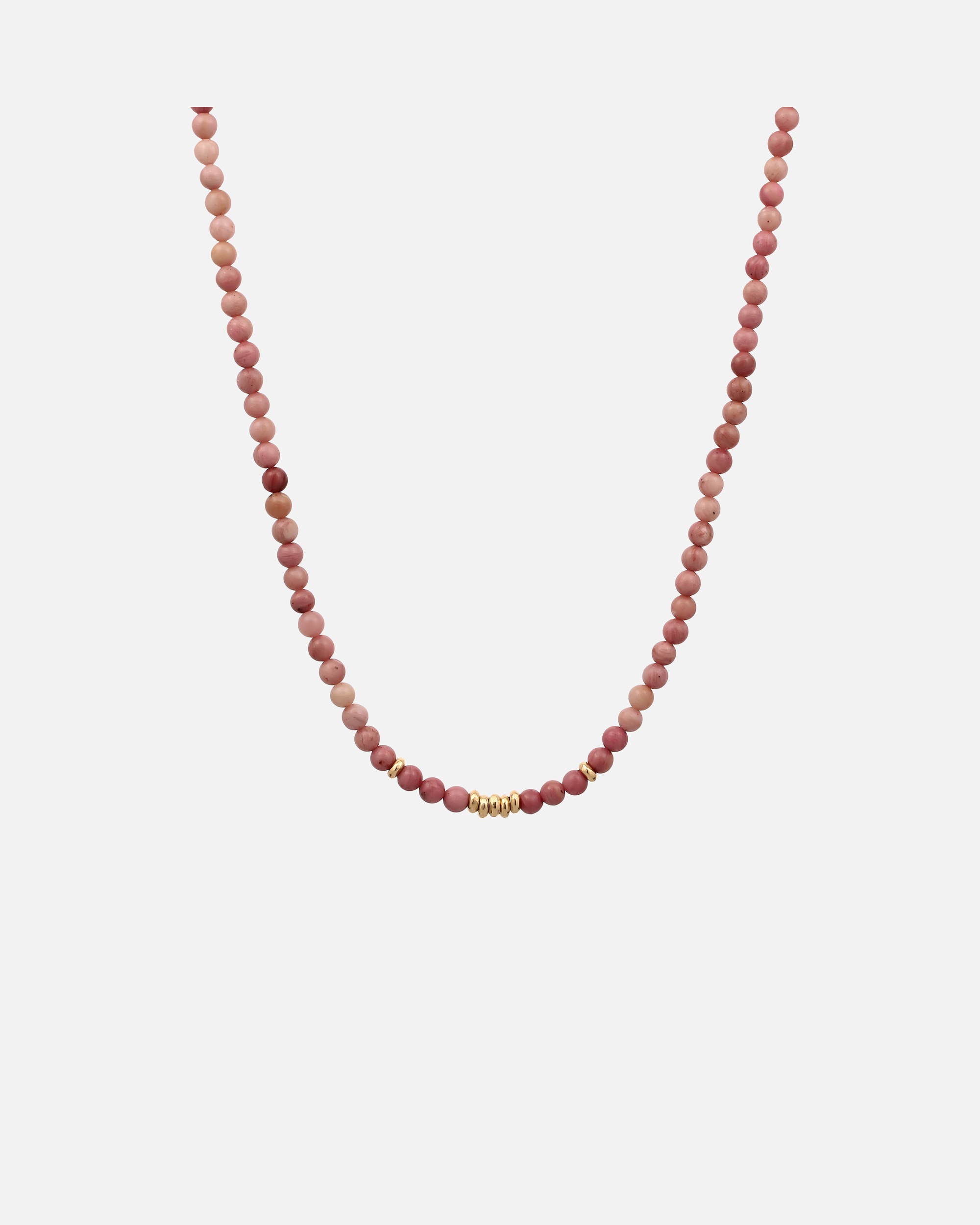 Halskette für Weiblich Elli PREMIUM Perlen Rhodonite Pink 925 Sterling Silber vergoldet 40