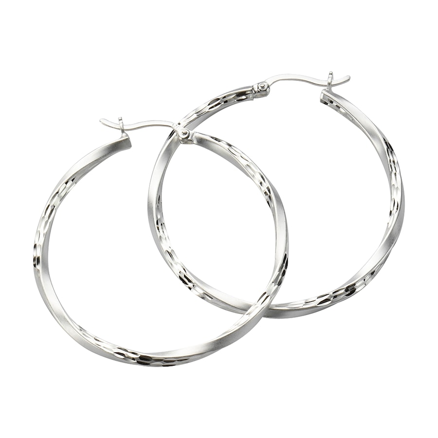Celesta Creolen 925/- Sterling Silber ohne weiß Weiss Damen