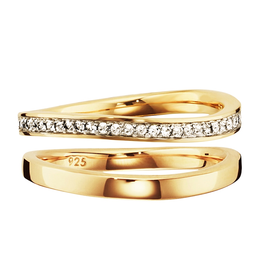caï Ring 925/- Sterling Silber Topas weiß 0,112ct 058 (18,5) Damen