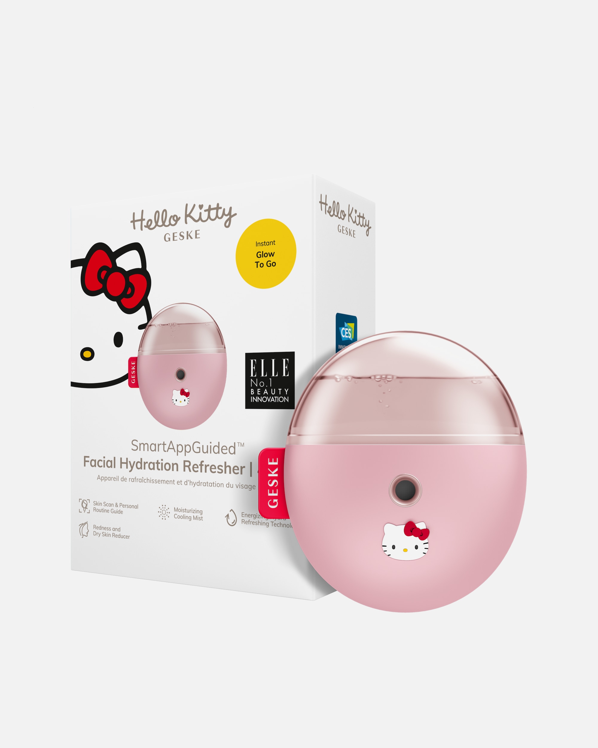 Multifunktionsgerät für Unisex Geske SmartAppGuided™ Facial Hydration Refresher | 4 in 1 Hello Kitty Pink