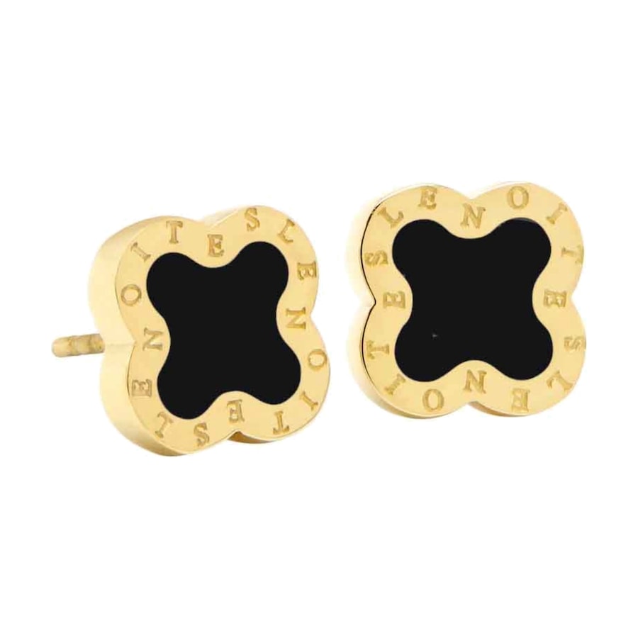 Lenoites Ohrhänger 'Four-leaf Clover Mini' gold black Damen