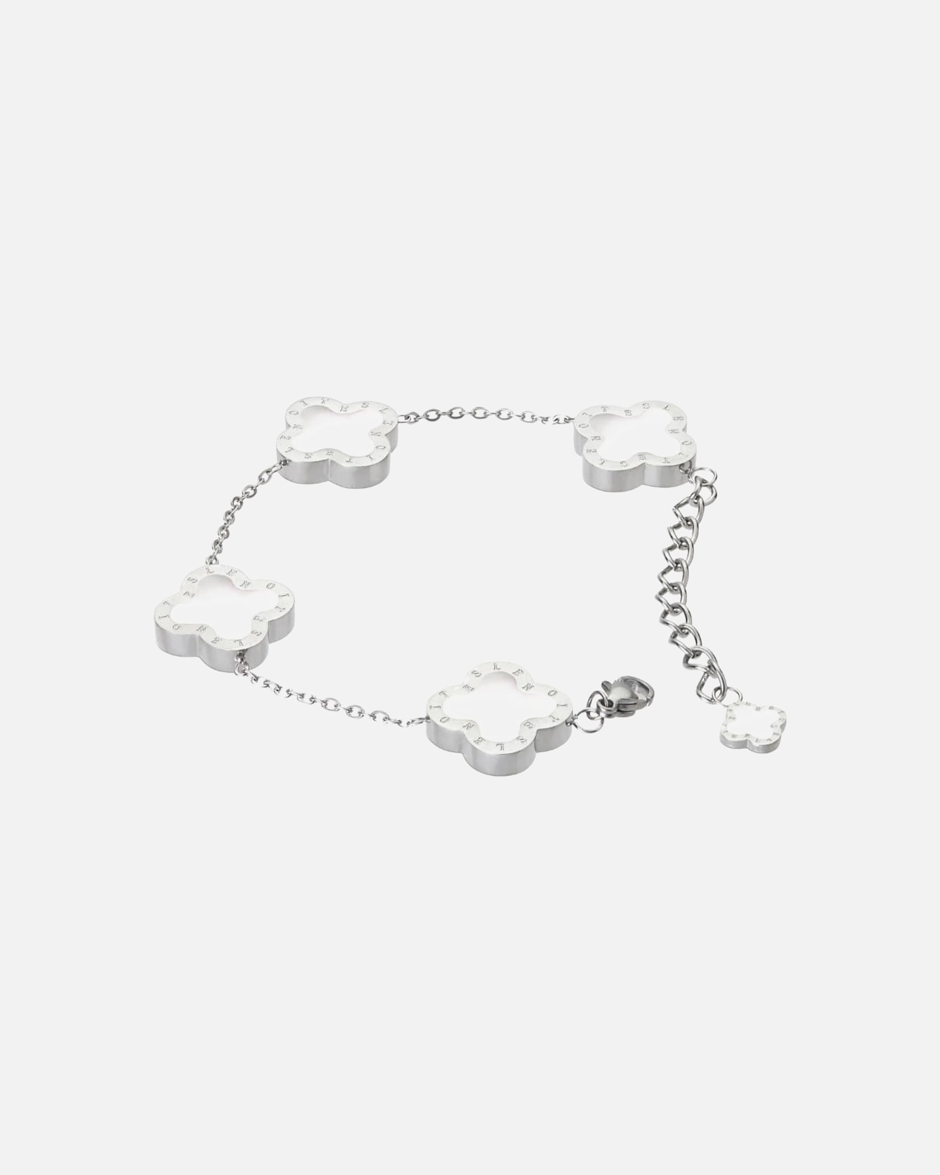 Armband für Weiblich Lenoites Armband 'Four-leaf Clover' silver white