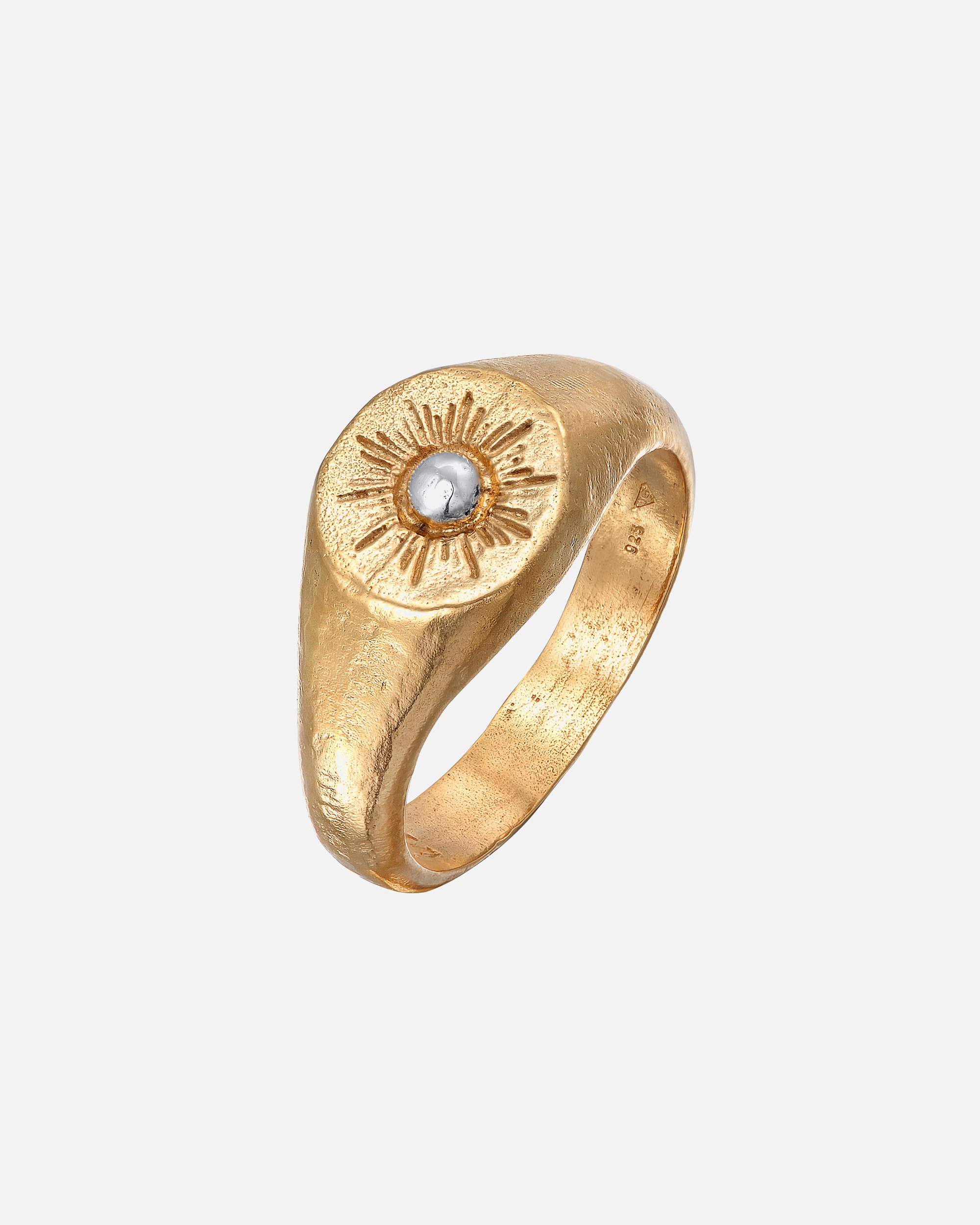 Ring für Männlich Haze & Glory Default Brand Line Siegelring - Sun Lover Sonnen Motiv 925 Silber 58