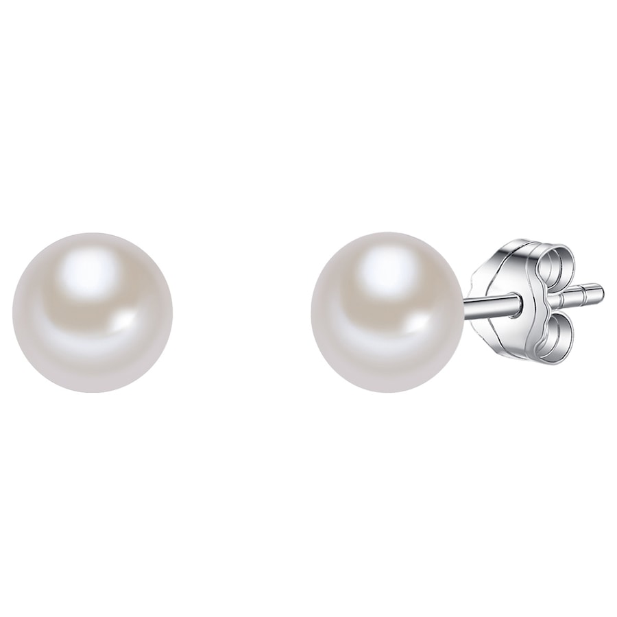 Valero Pearls Perlen-Ohrstecker Sterling Silber Süßwasser-Zuchtperle in 6,5 mm Damen