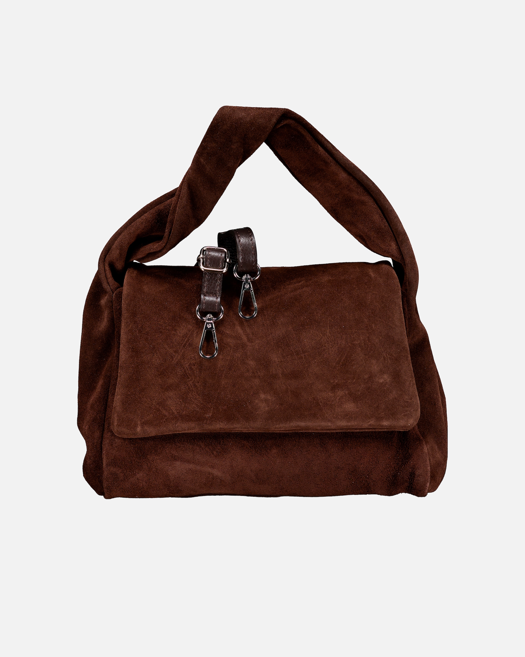 Umhängetasche für Weiblich Hausfelder Manufaktur Umhängetasche Velours Dunkelbraun