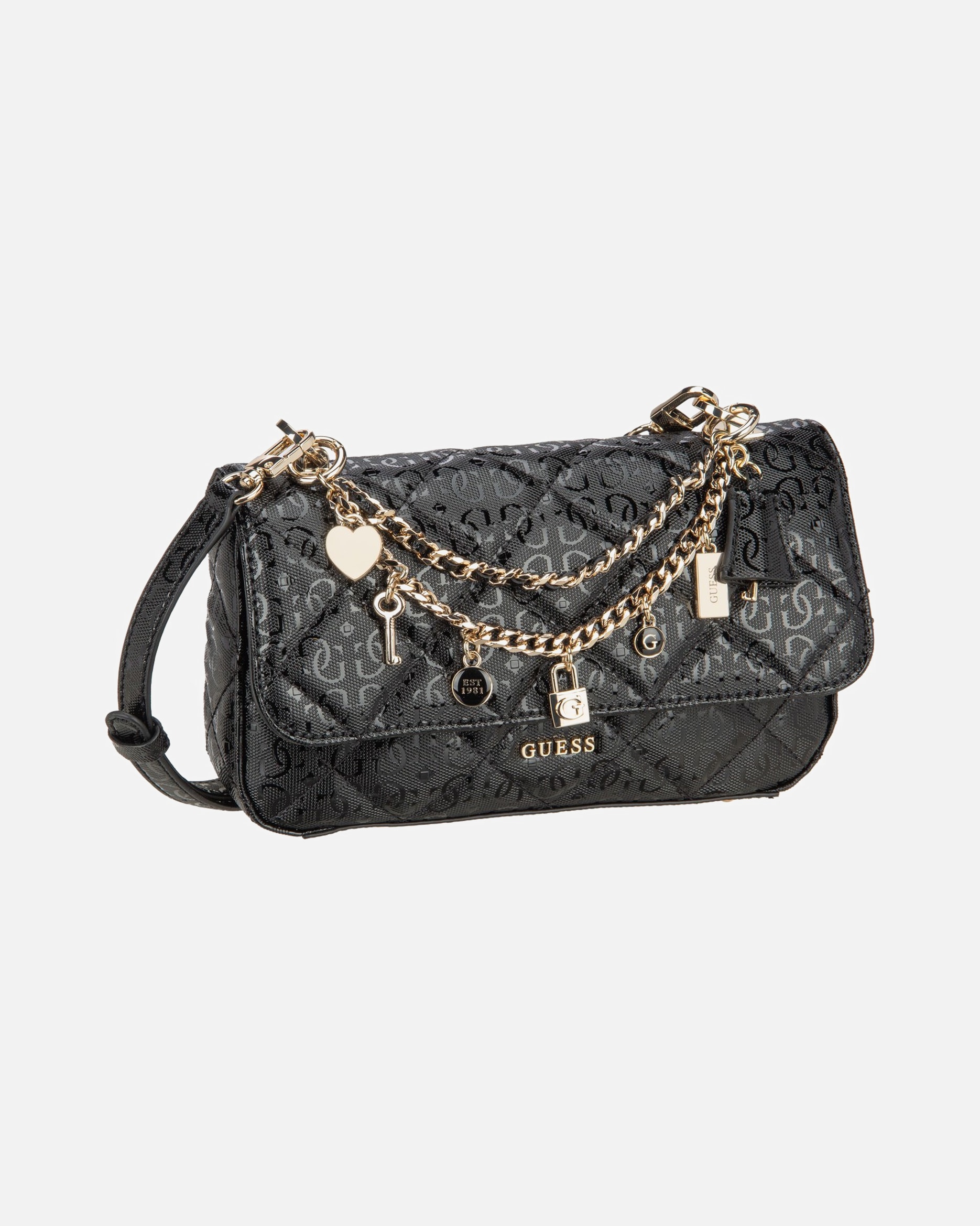 Handtasche für Weiblich Guess Handtasche Libby Flap Black