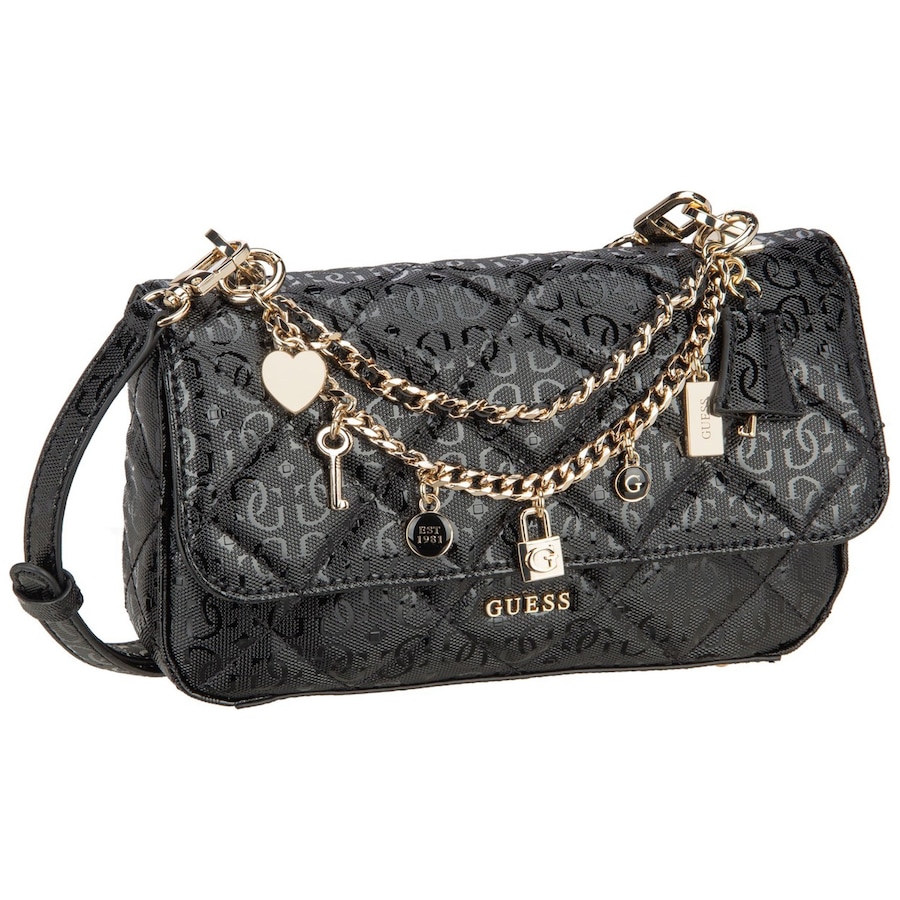Guess Handtasche Libby Flap Black Schwarz Damen