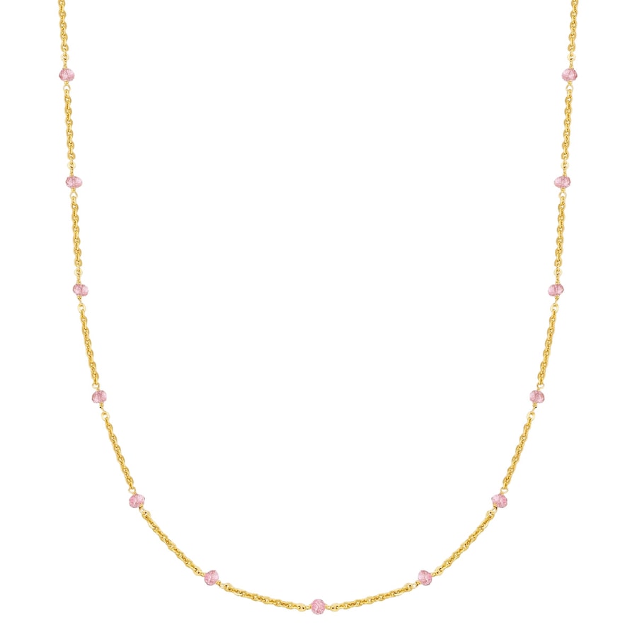 Glanzstücke München Halskette aus Sterling Silber in Gelbgold mit Kunzit 40,0 cm Basiskette + 5,0 Verlängerung Damen