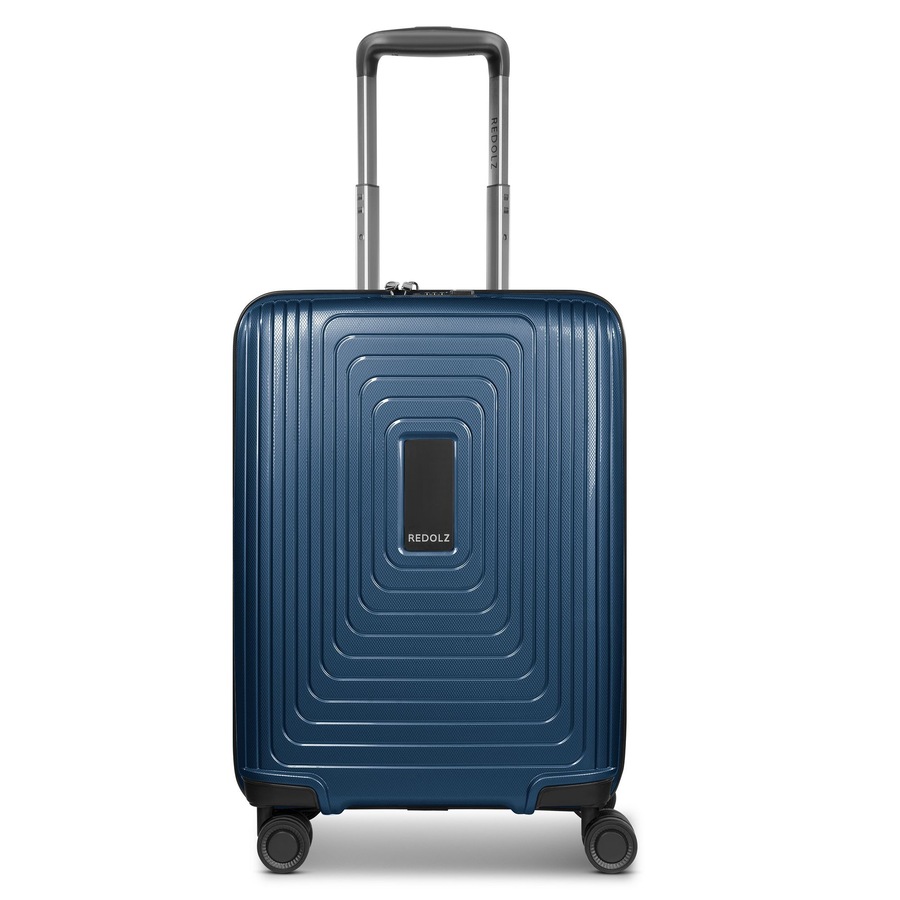 Redolz Essentials 14 4-Rollen Kabinentrolley 55 cm slim dark blue metallic Schwarz Herren