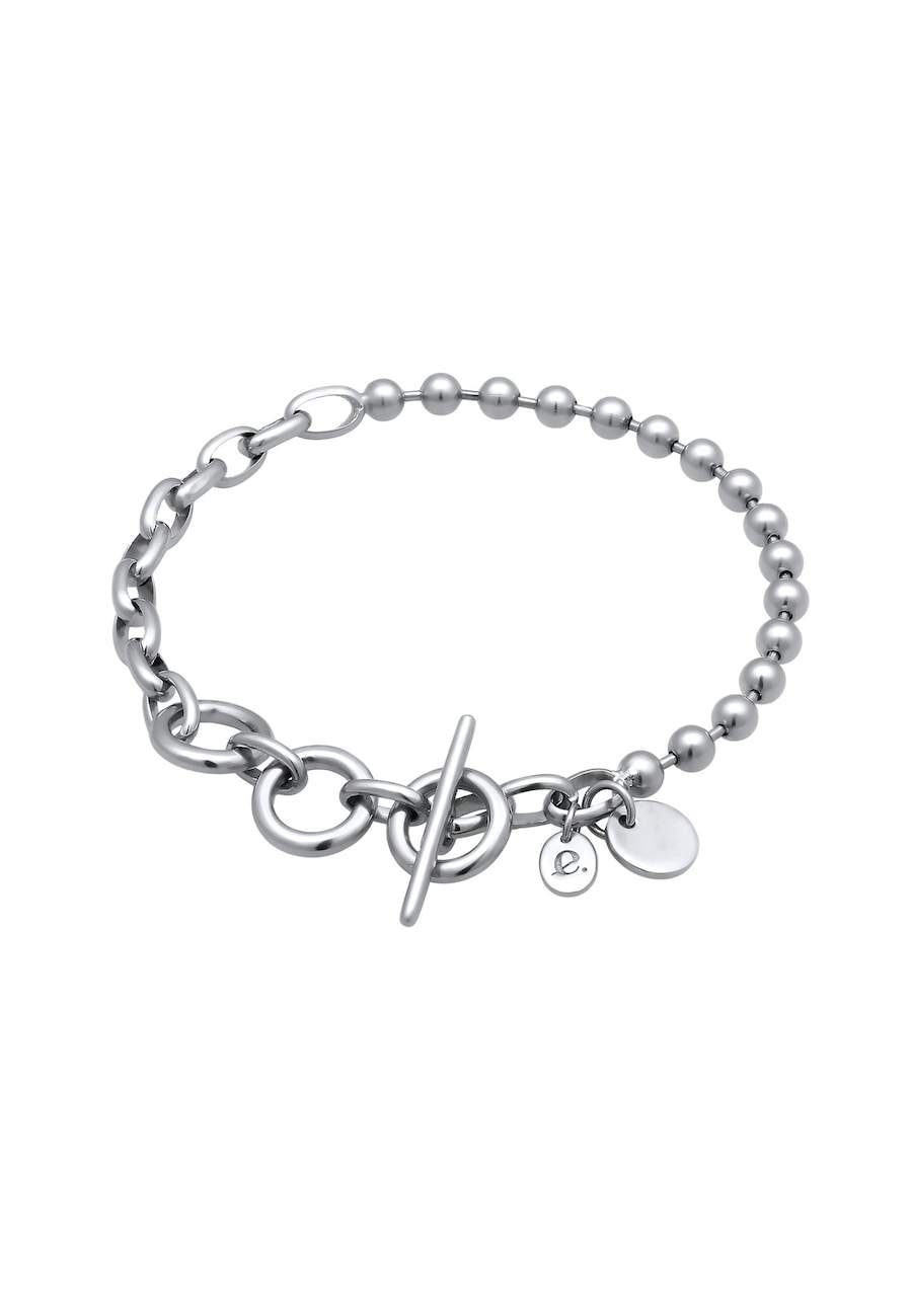 Elli PREMIUM Kugel Gliederkette Knebelverschluß 925 Sterling Silber silberfarben Damen