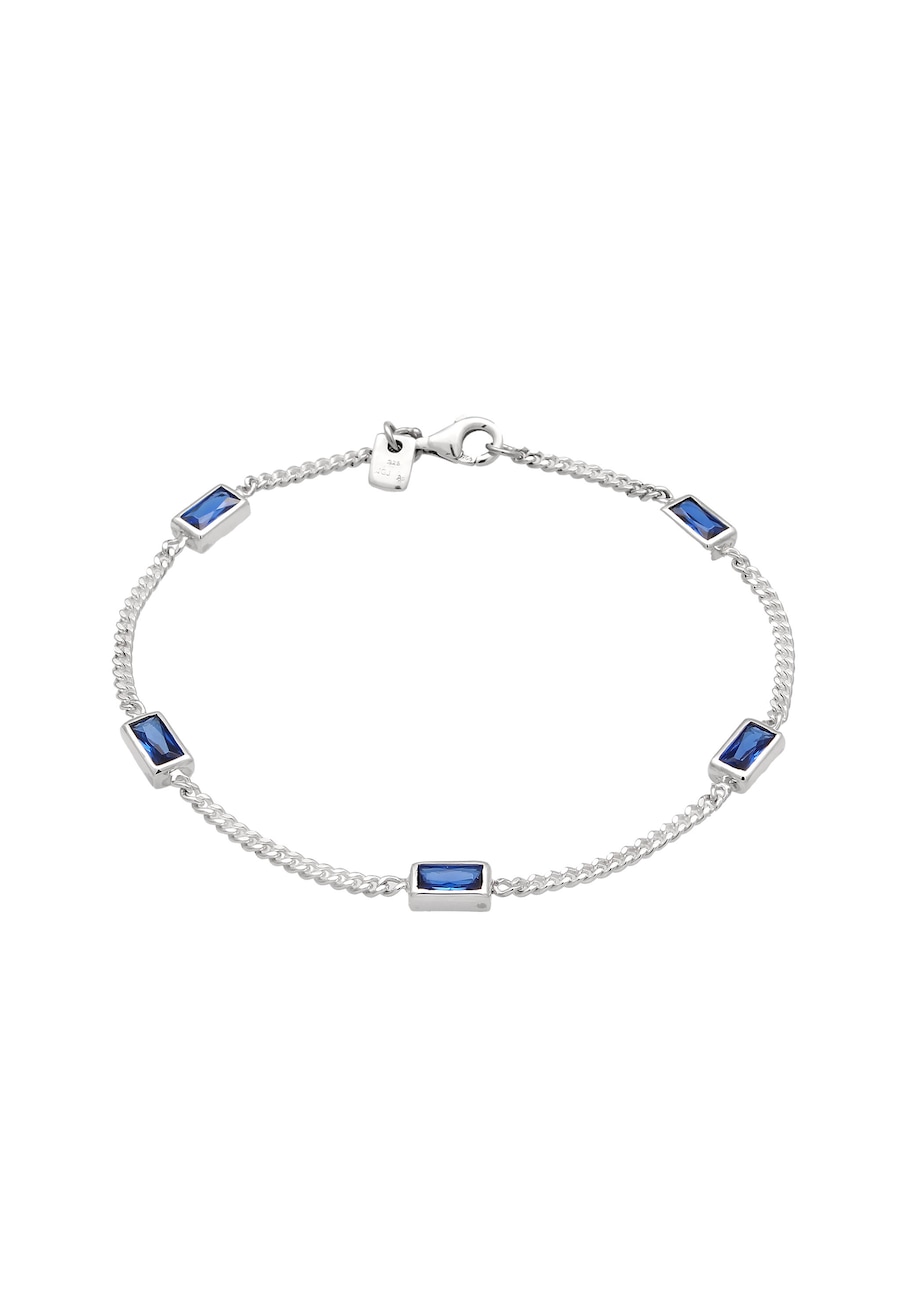 KUZZOI Rechteck Synthetischer Saphir Blau 925 Sterling Silber 23 Herren