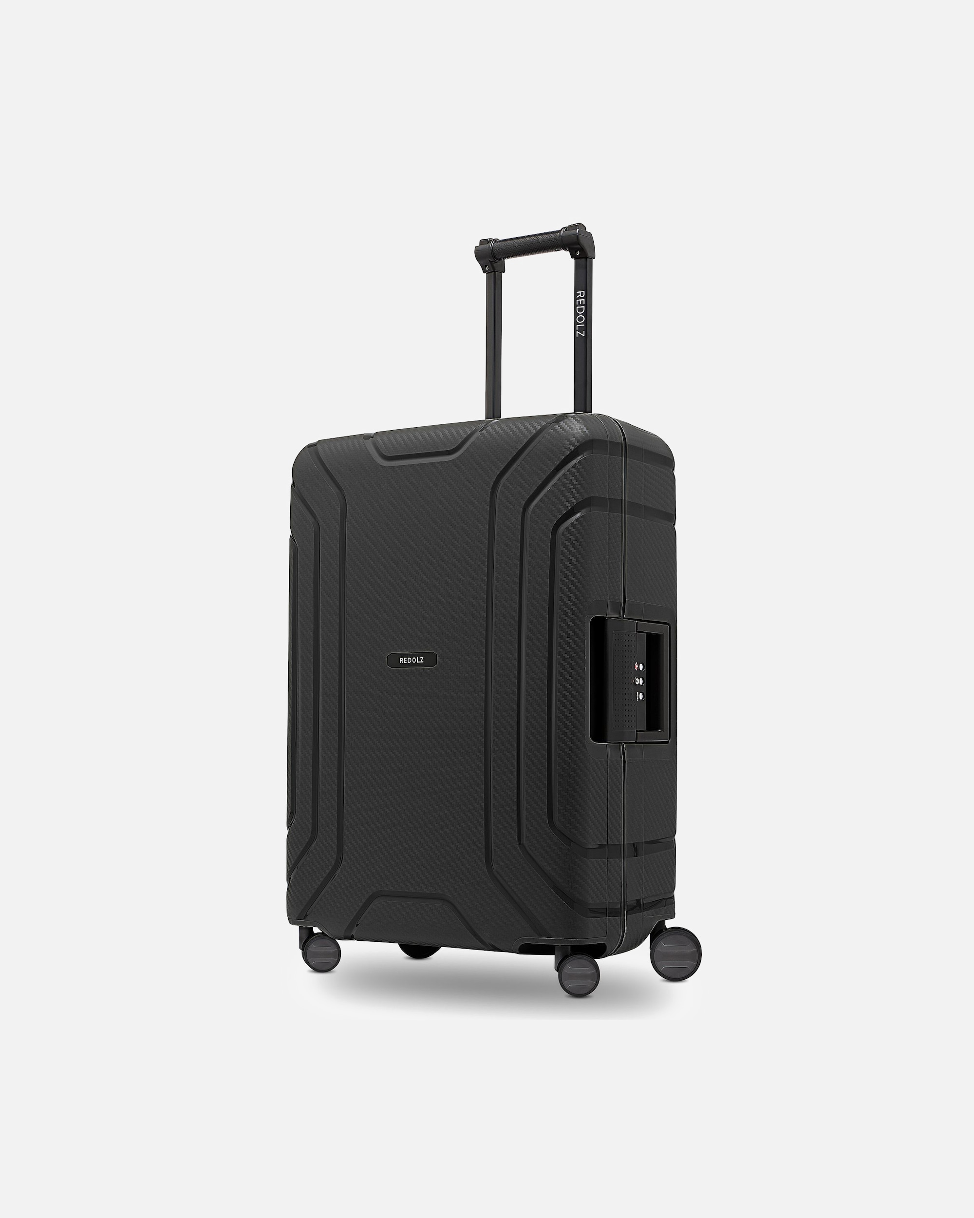 Trolley für Männlich Redolz Essentials 15 4-Rollen Trolley 65 cm mit Dreipunkt-Verschluss deep black