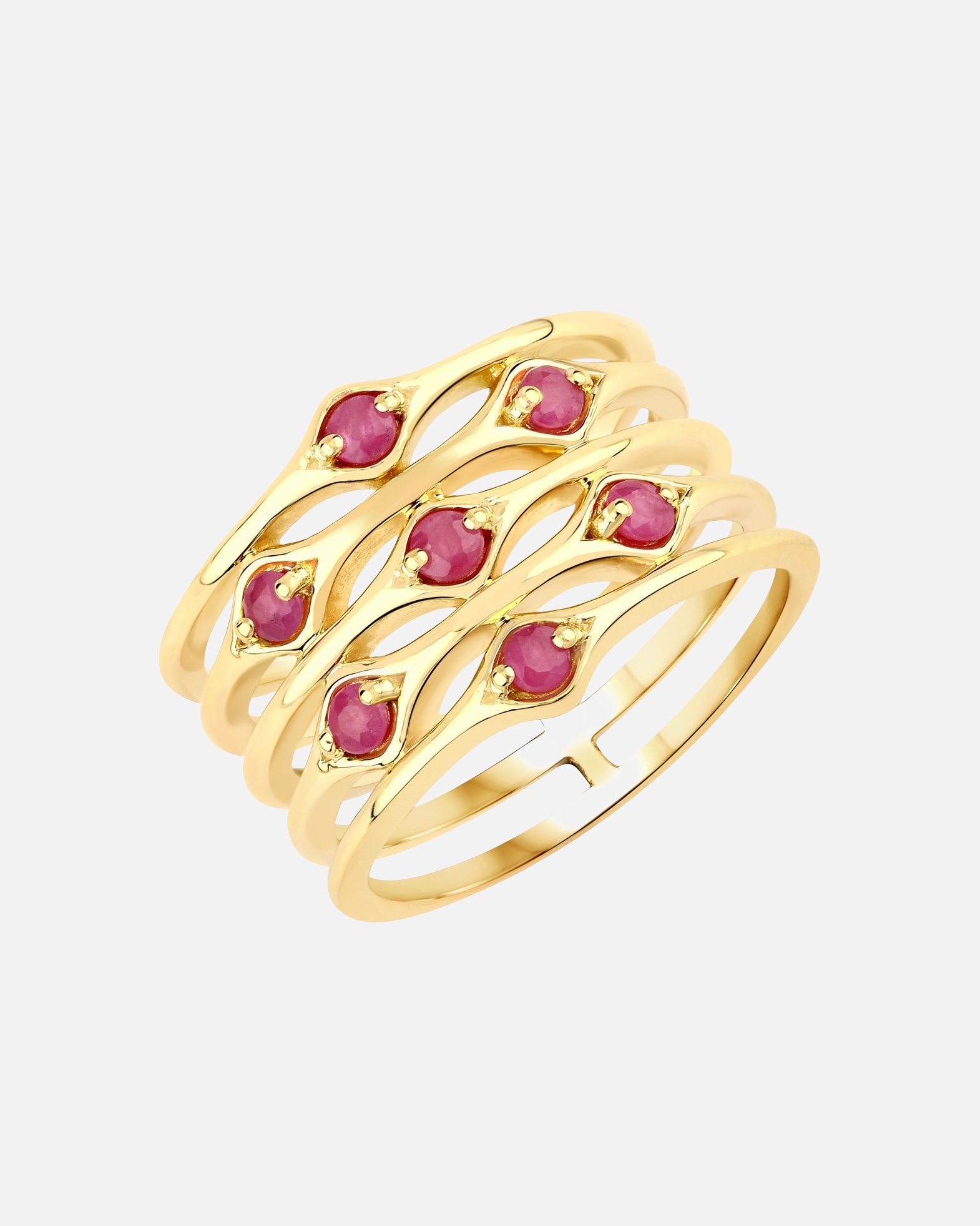 Ring für Weiblich Rafaela Donata Ring Sterling Silber Rubin in Gelbgold 52