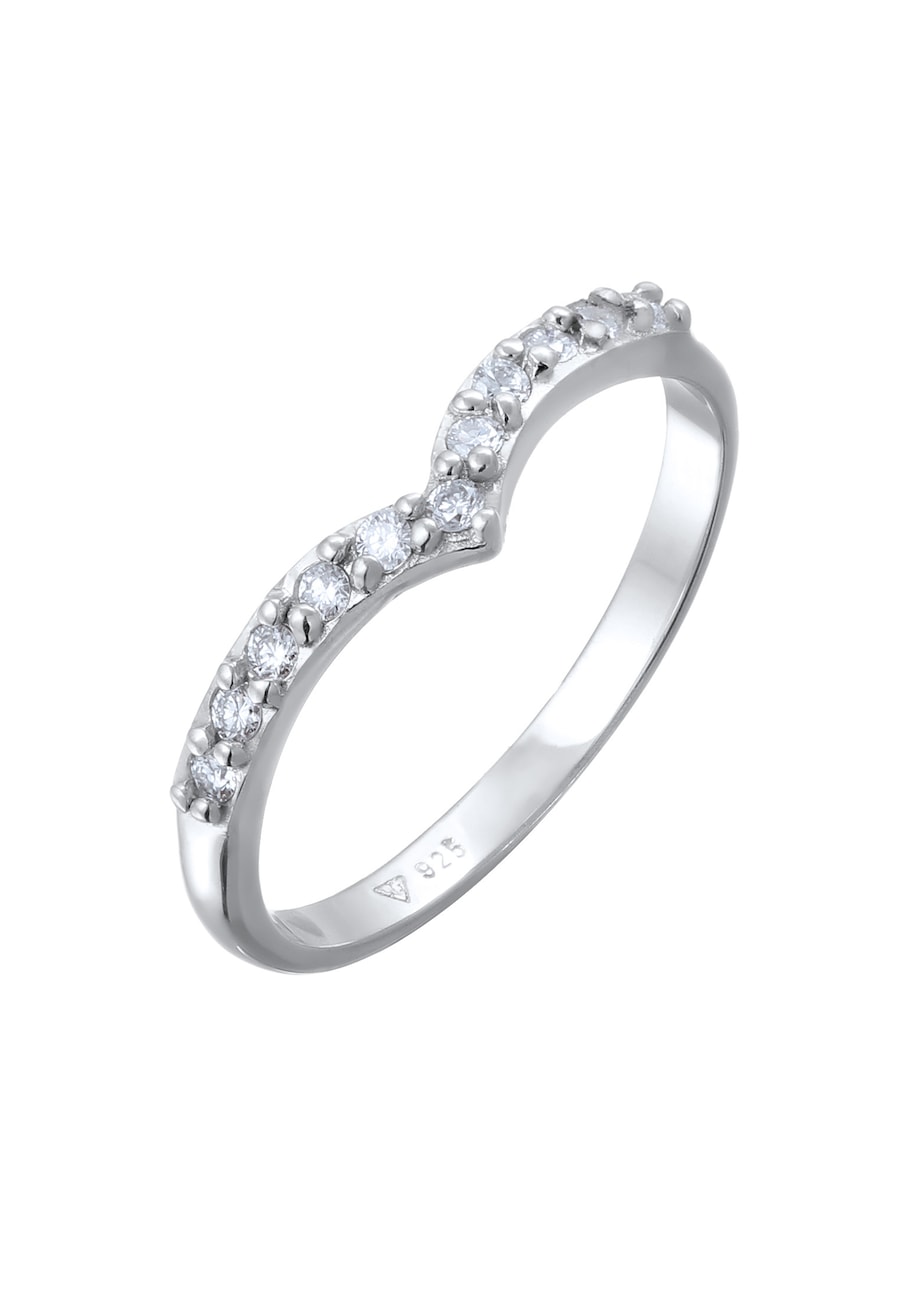 Elli DIAMONDS Lab Grown Diamanten Weiß Brilliant Cut (0.044 ct) 925 Sterling Silver 52 Damen