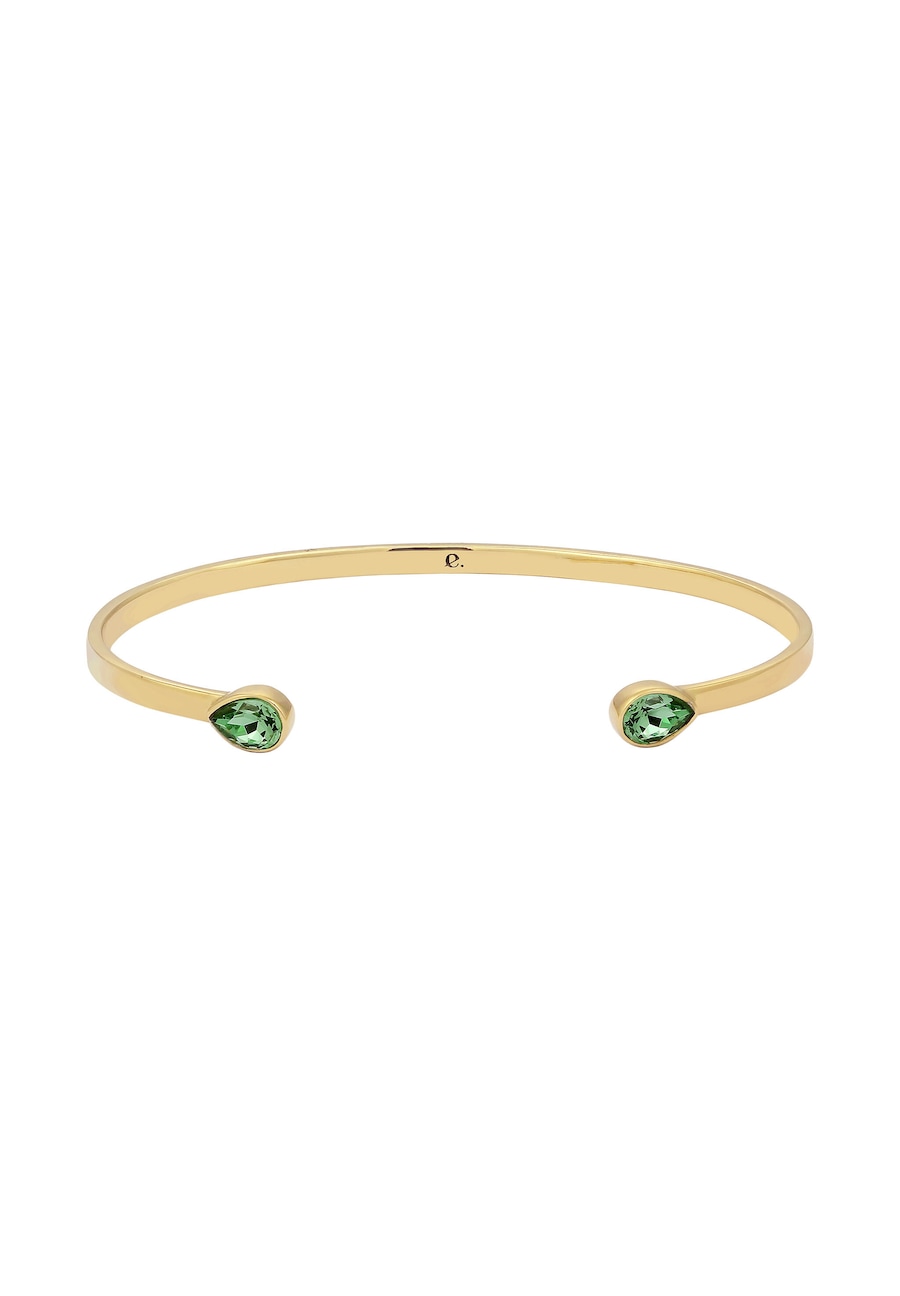Elli PREMIUM Armreif Hellgrün 925 Sterling Silber, mit Kristallen von Swarovski goldfarben Damen