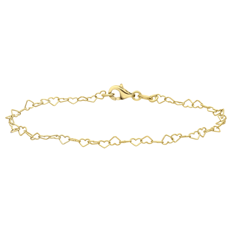 Lucardi Armband 925 Silber Gold - 18.5 Damen