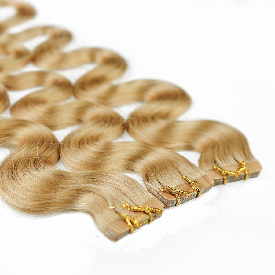 hair2heart Tape Extensions Echthaar #9/31 Lichtblond Gold-Asch 60cm Hellbraun Damen