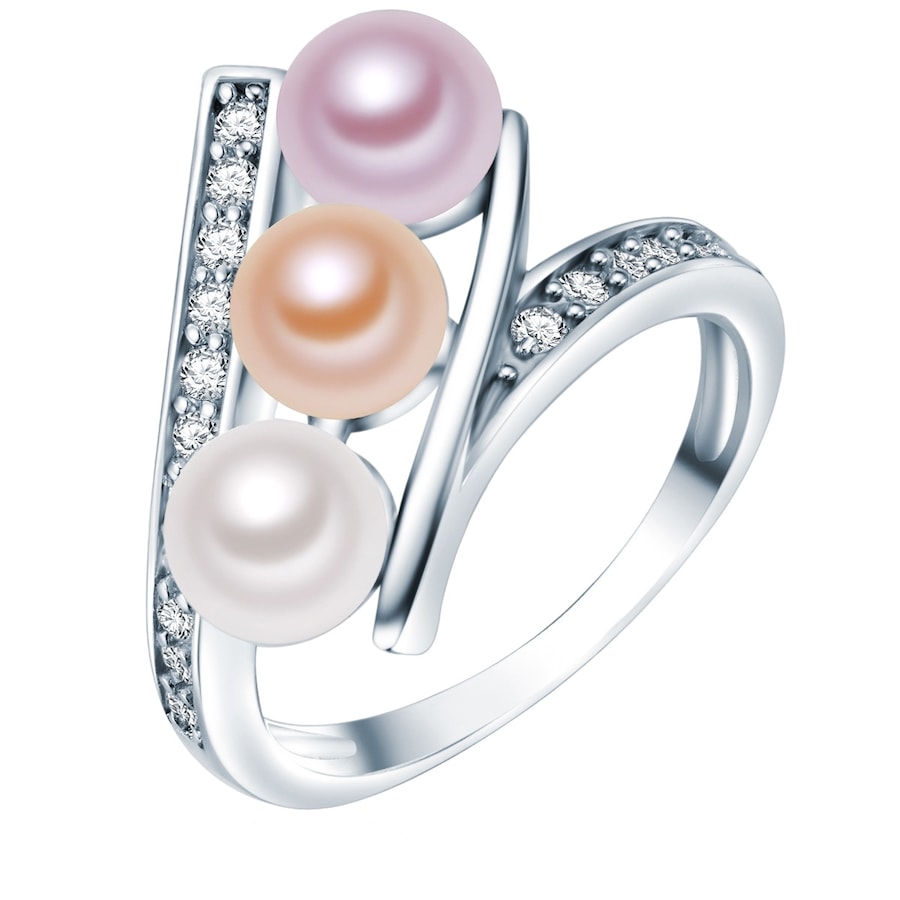 Valero Pearls Ohrstecker Sterling Silber Zirkonia Süßwasser-Zuchtperle in 52 Damen