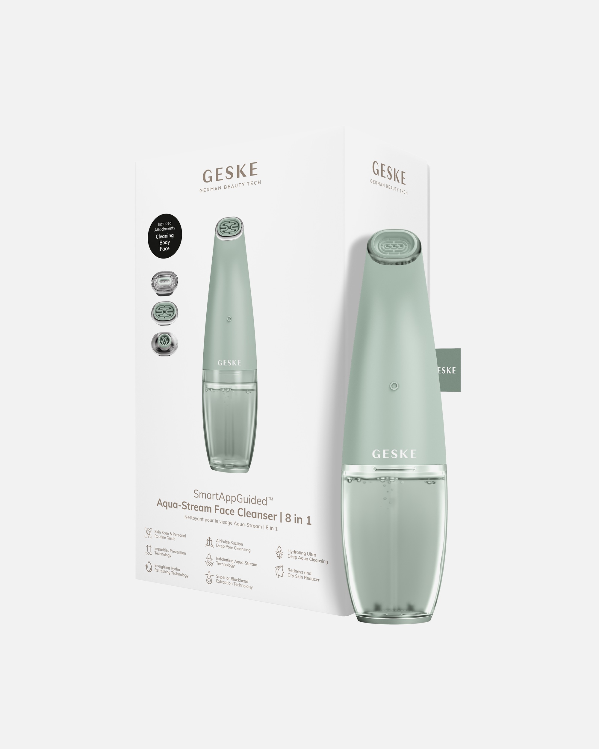 Multifunktionsgerät für Unisex GESKE GESKE SmartAppGuided™ Aqua-Stream Face Cleanser | 8 in 1 Green