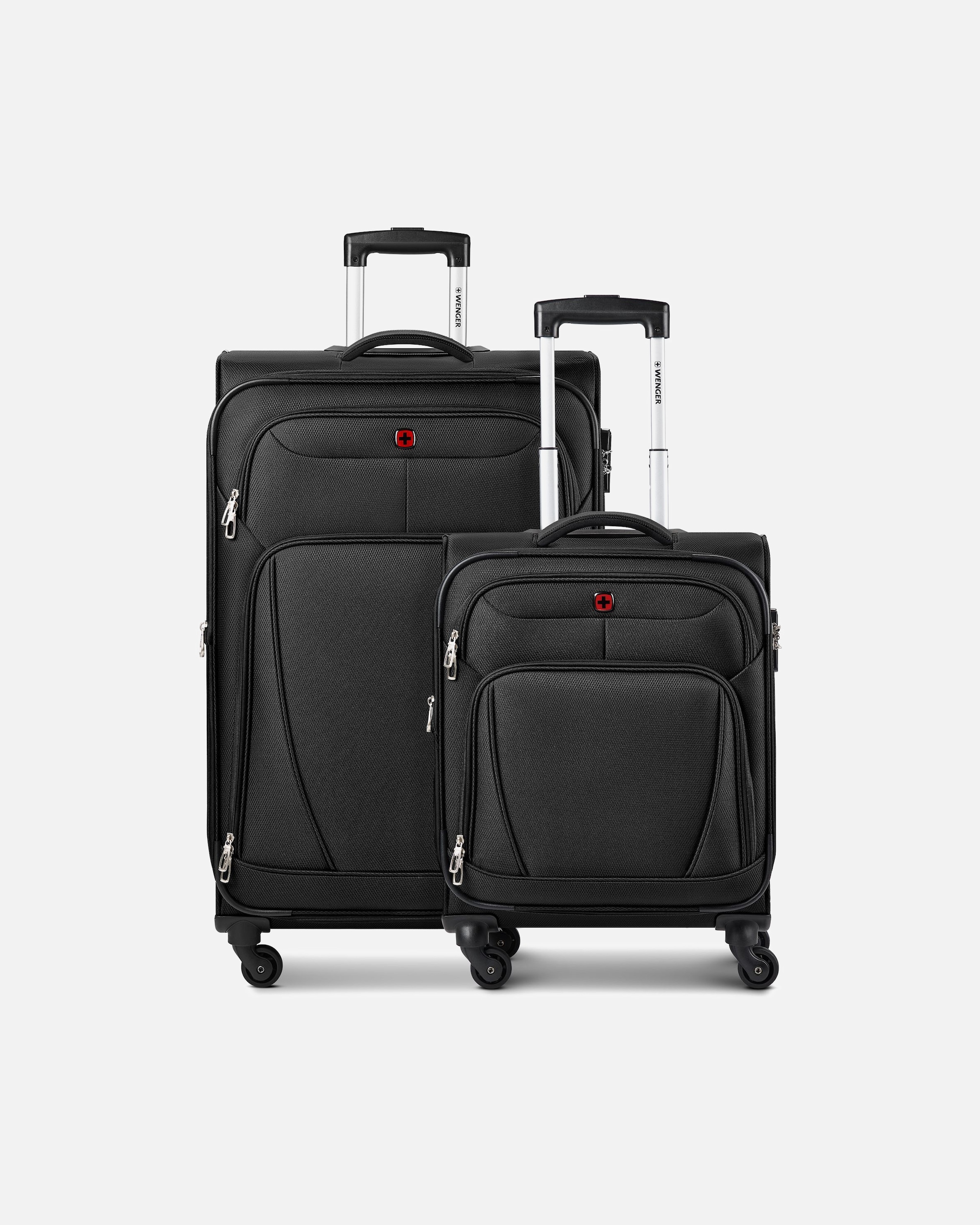 Koffer für Männlich Wenger Beaumont 4-Rollen Kofferset S+L mit Dehnfalte black
