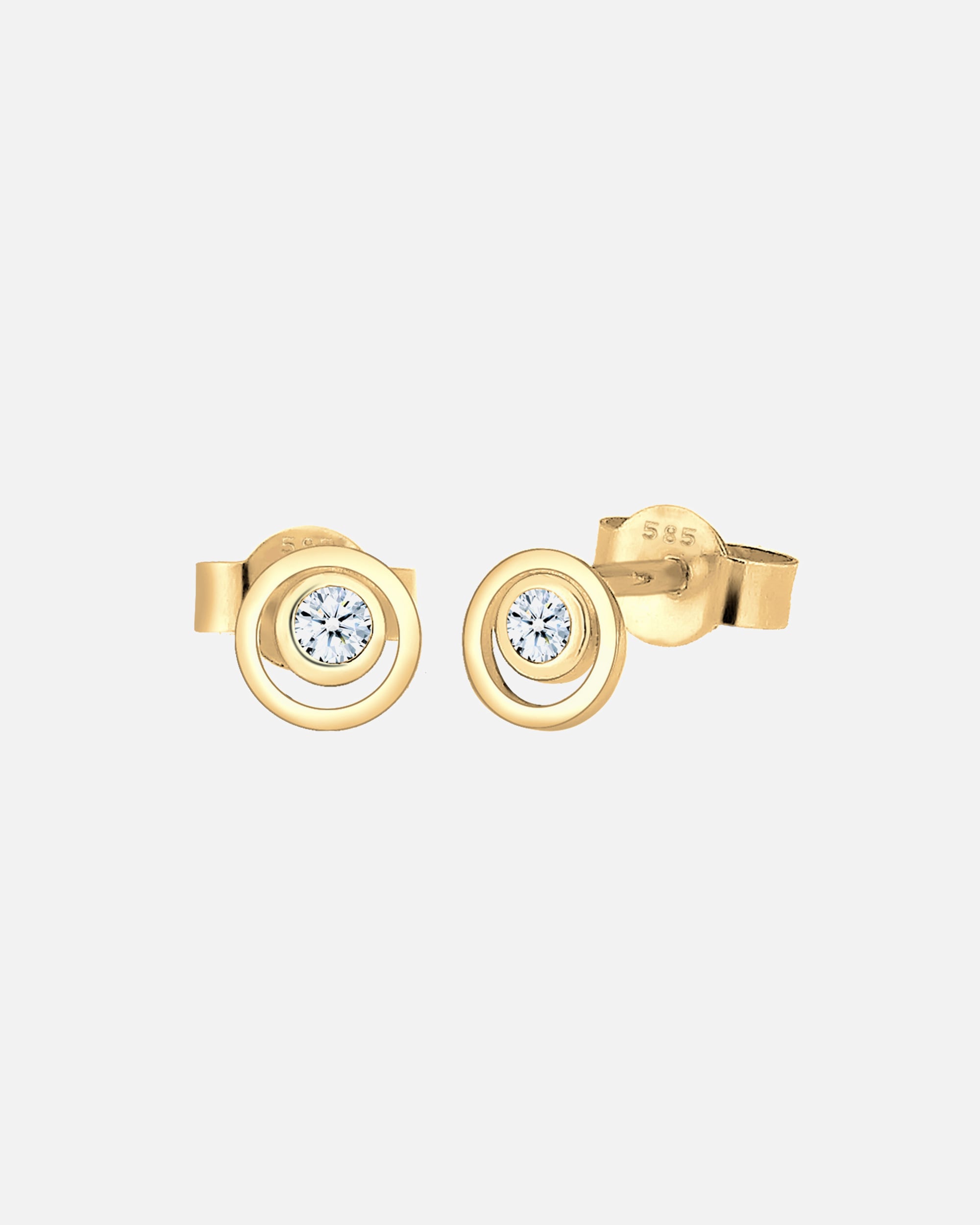 Ohrringe für Weiblich Elli DIAMONDS Kreis Layer Diamant Hochwertig 585 Gelbgold OneSize