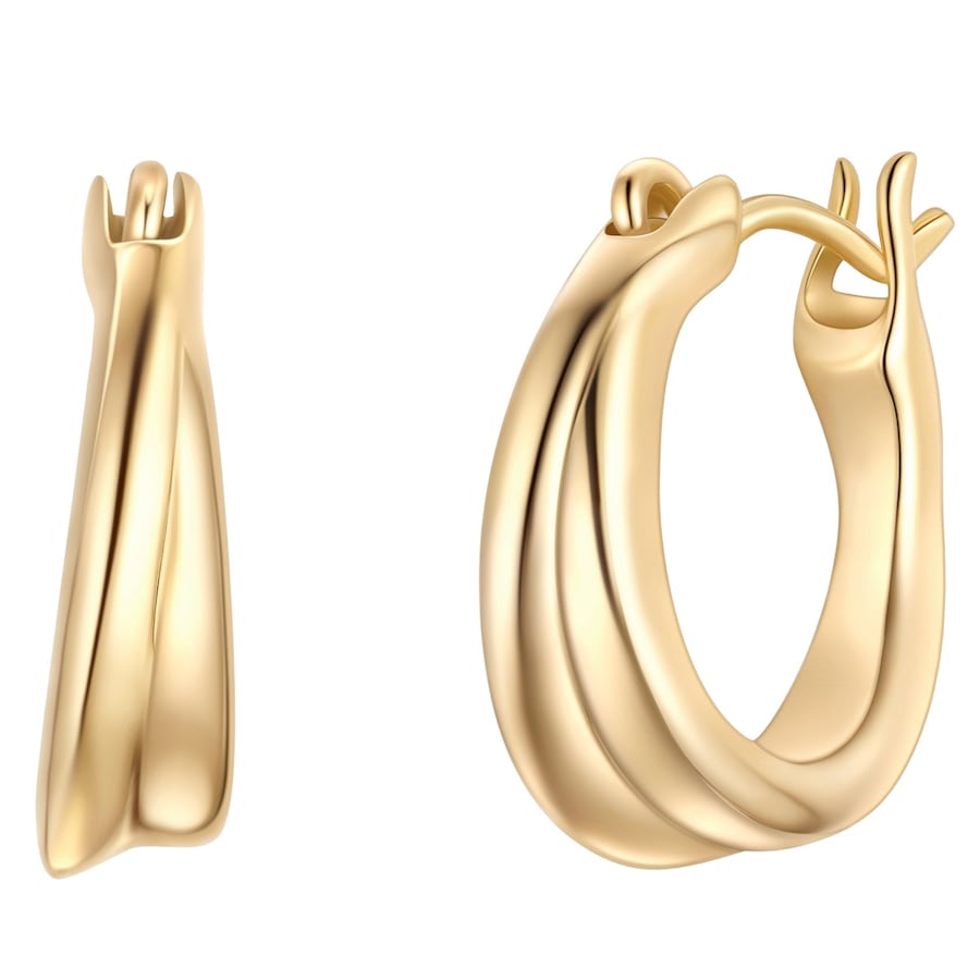 Glanzstücke München Creolen aus Sterling Silber in gelbgold 14,2 mm Damen