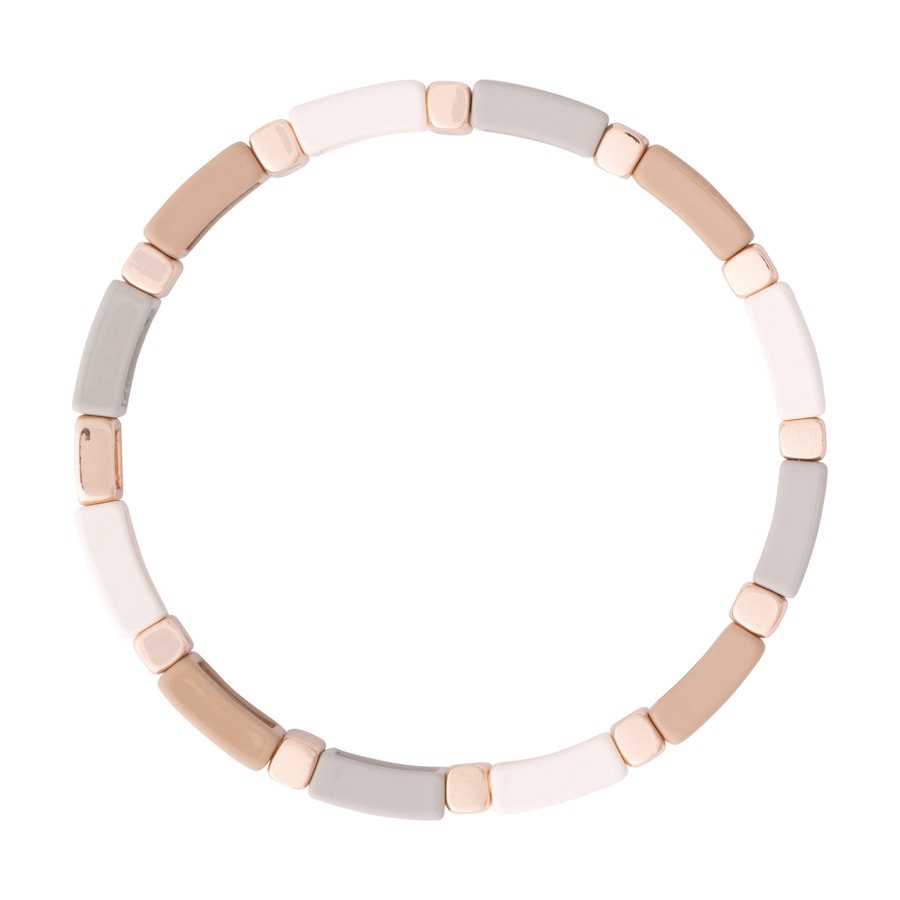 A&C Oslo – Nordic Design Jewellery Armband 'Enamel Tiles Crystal Line' beige Nude Damen