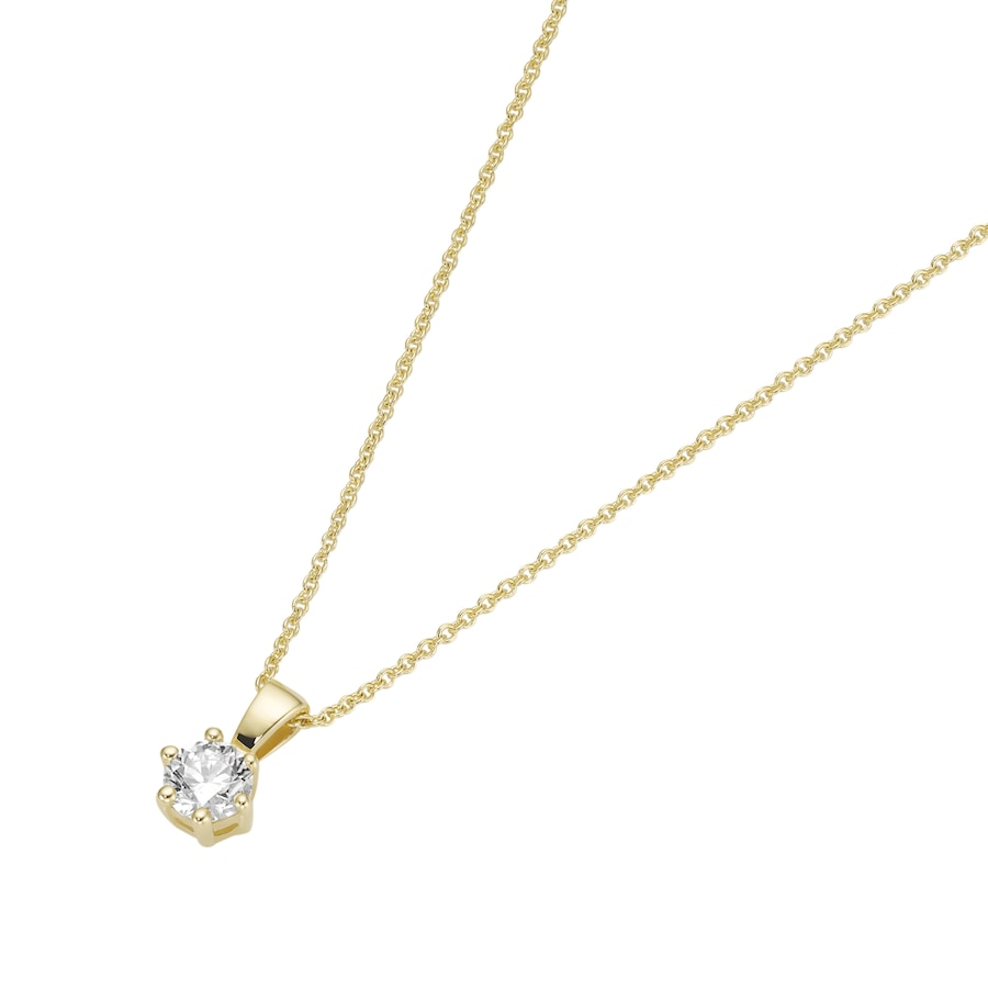 Luigi Merano Kette mit Brillant in Krappenfassung, Gold 585 45 cm Weiss Damen