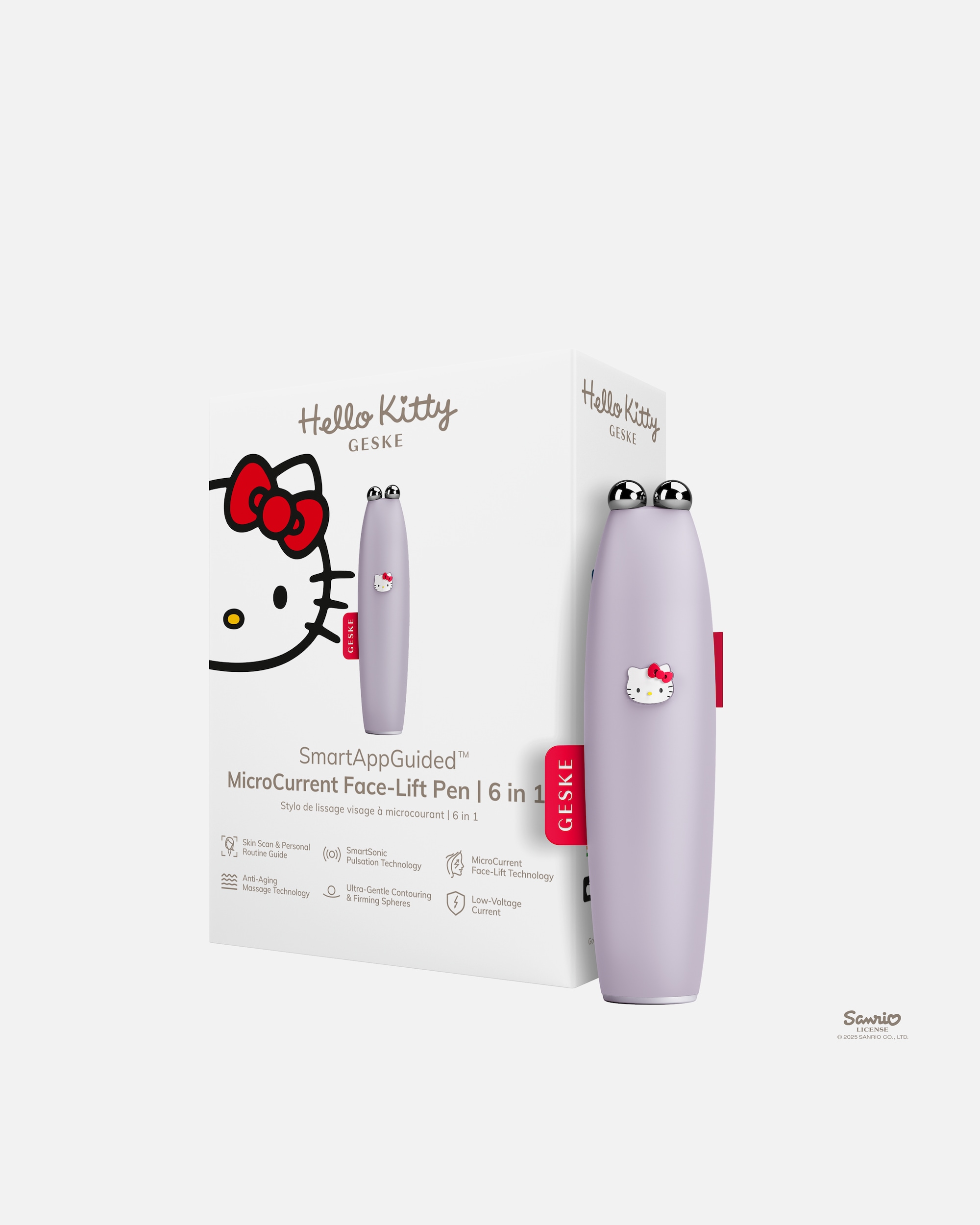 Multifunktionsgerät für Unisex GESKE SmartAppGuided™ MicroCurrent Face-Lift Pen | 6 in 1 Hello Kitty Purple