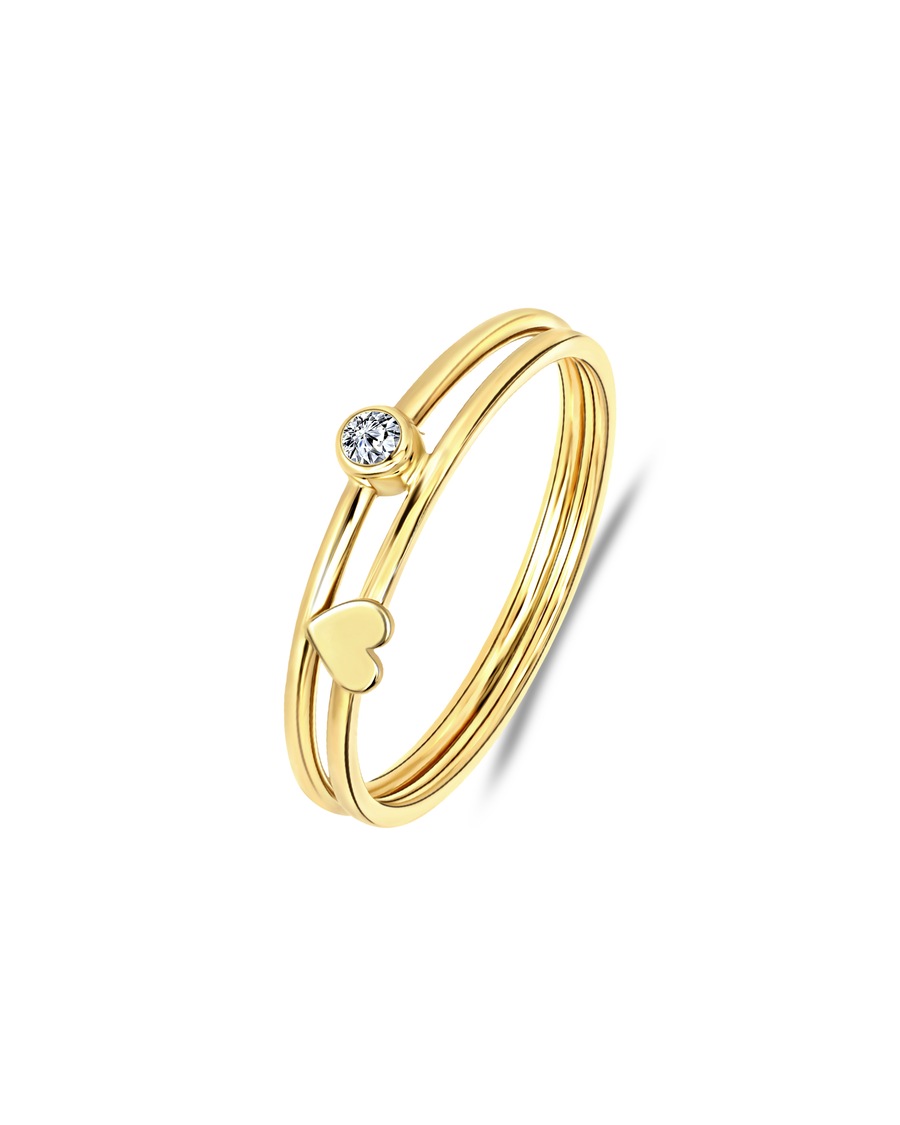 Lucardi Ringe 585 Gold - goldfarbig 49mm Herren