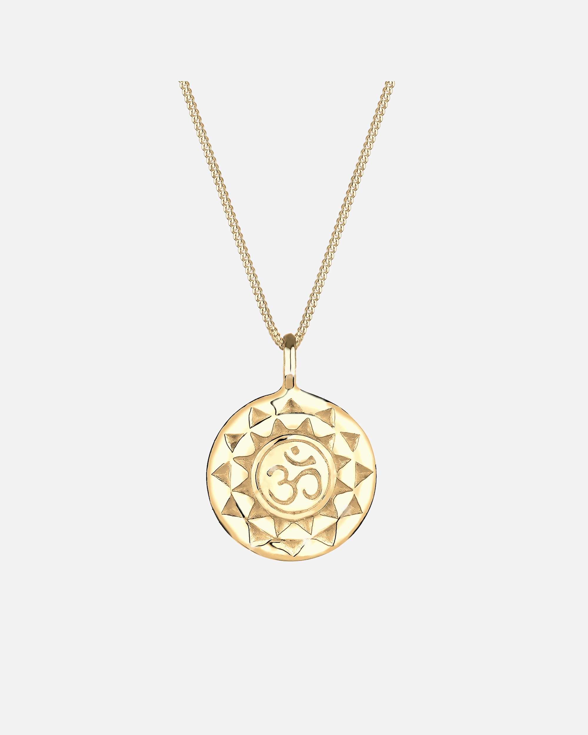 Halskette für Weiblich Elli Talisman Yoga Om Schutzsymbol 925 Sterling Silber goldfarben