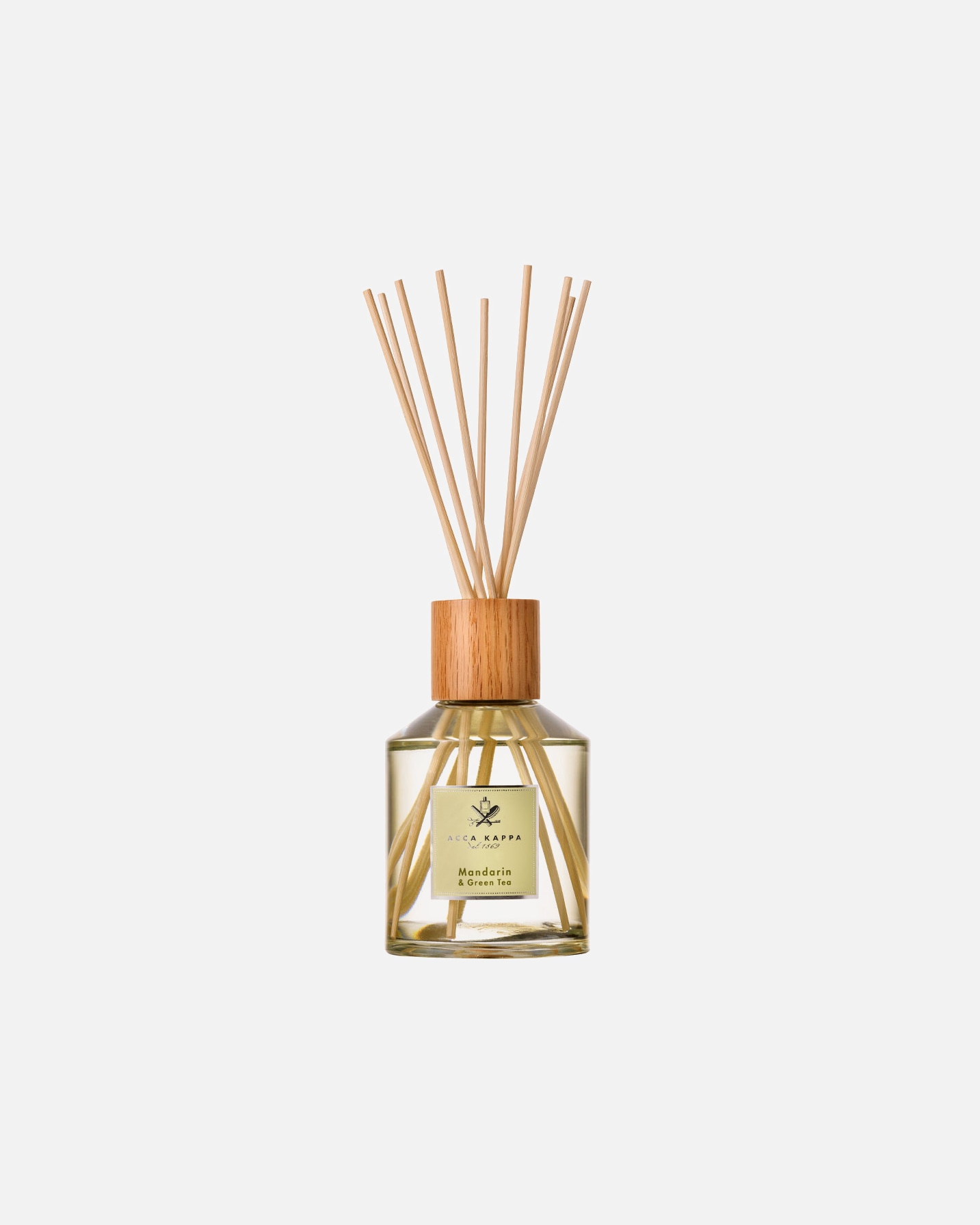 Raumduft für Unisex Acca Kappa MANDARIN & GREEN TEA - HOME FRAGRANCE SET - DIFFUSER+REFILL+WOODEN REEDS 250 ml