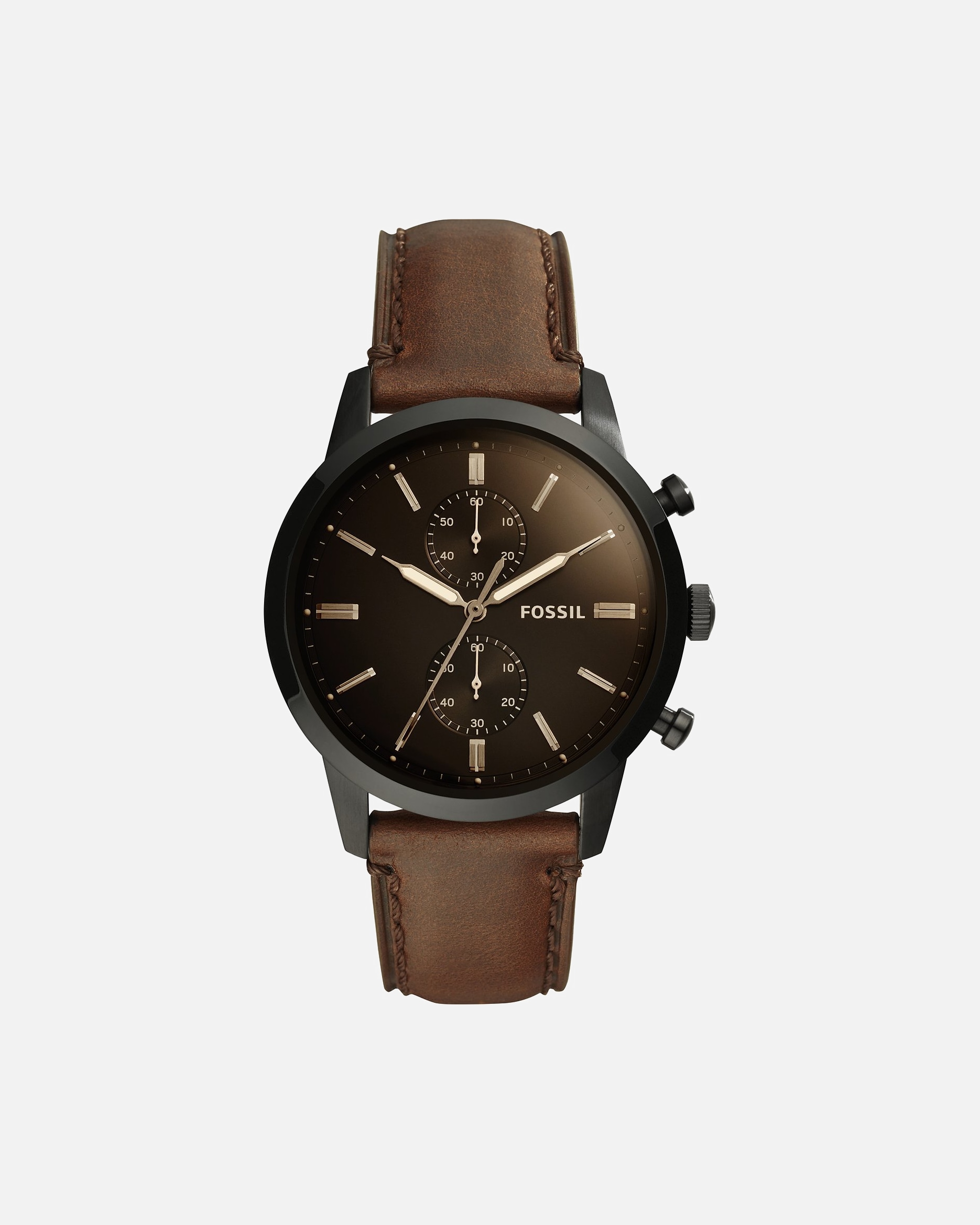 Herrenuhr Stoppfunktion Fossil Herren Chronograph Quarz Uhr Leder