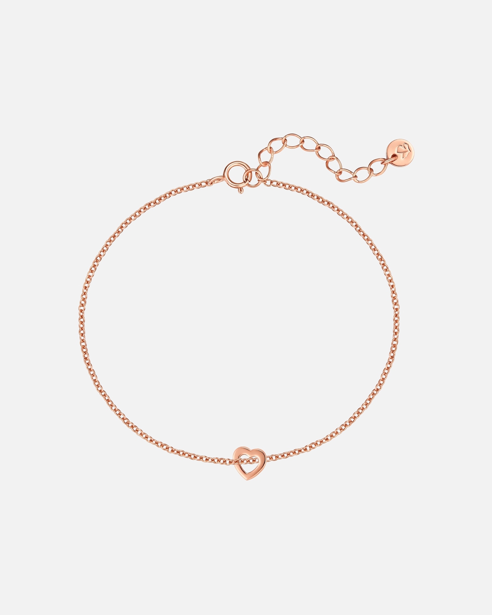 Armband für Weiblich Glanzstücke München Armband Herz aus Sterling Silber in roségold 17,0 cm Basislänge + 3,0 cm Verlängerung