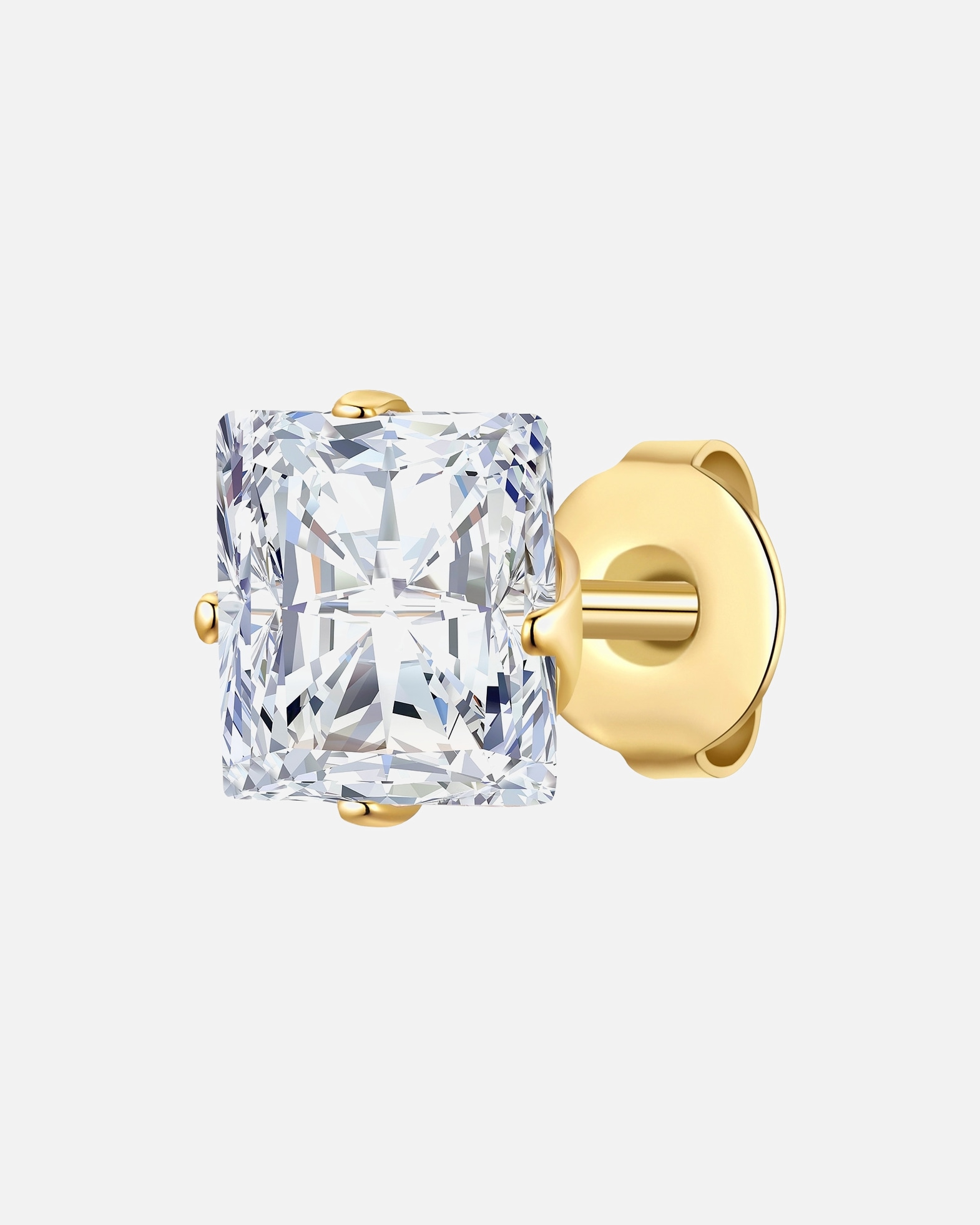 Ohrringe für Männlich True Rebels Ohrstecker aus Edelstahl in Gelbgold mit Zirkonia 8,9 mm