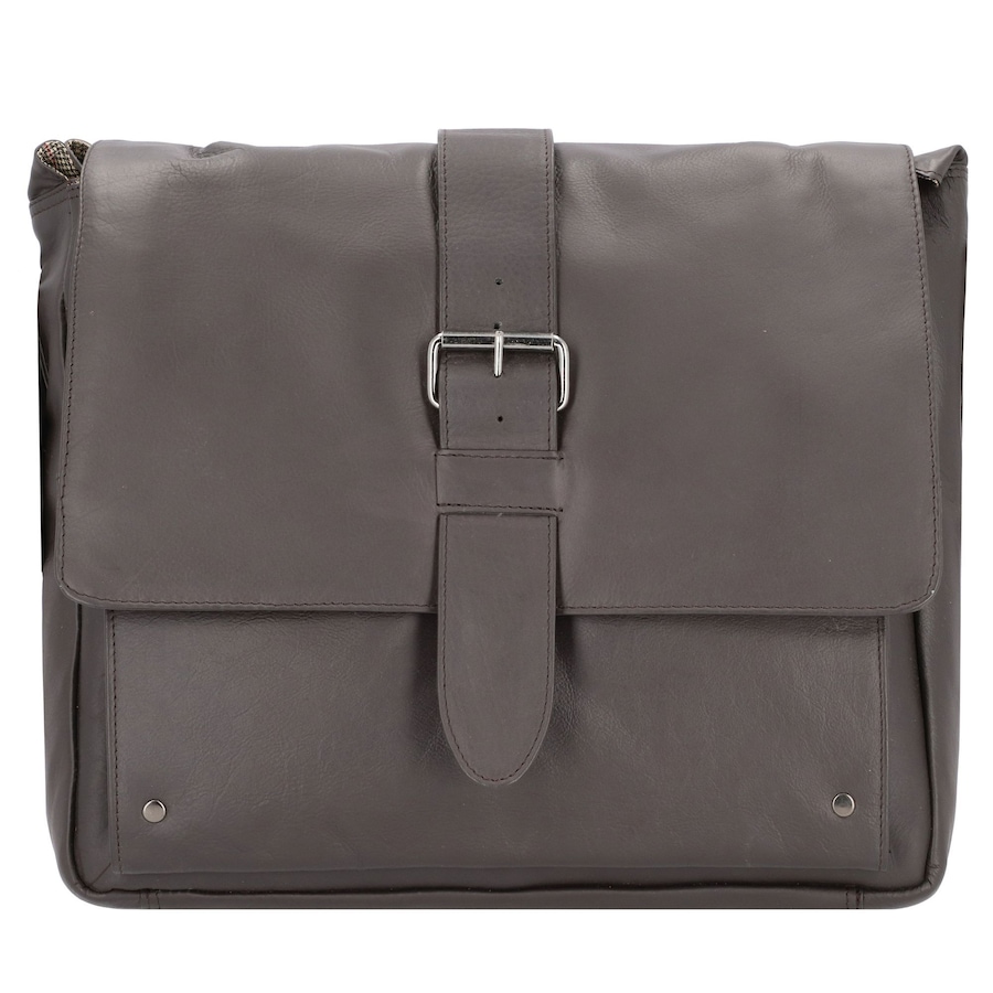 Pride and Soul Neo Messenger Tasche Leder 33 cm Laptopfach dunkelbraun Braun Herren