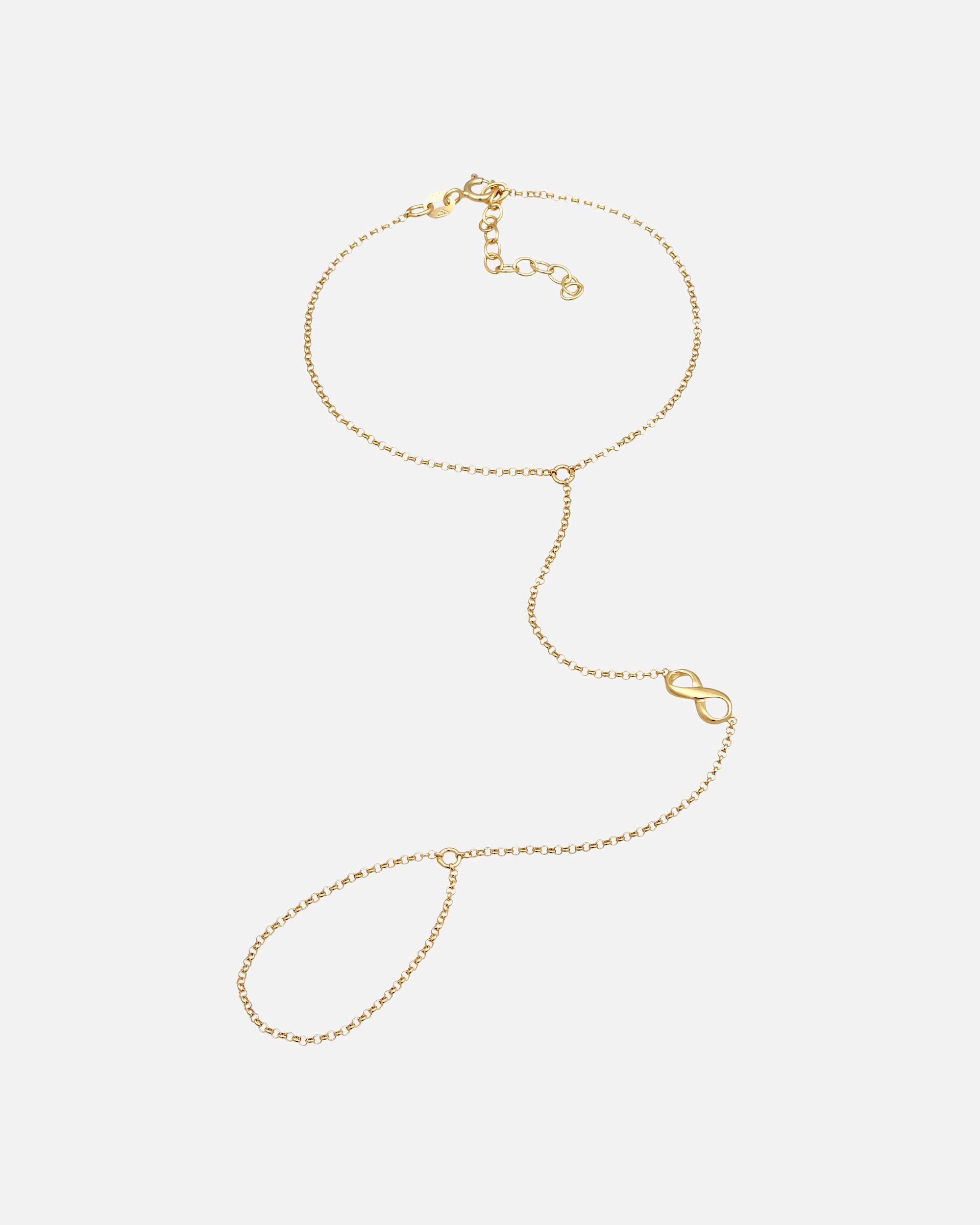 Armband für Weiblich Elli Handchain Infinity 925 Silber goldfarben
